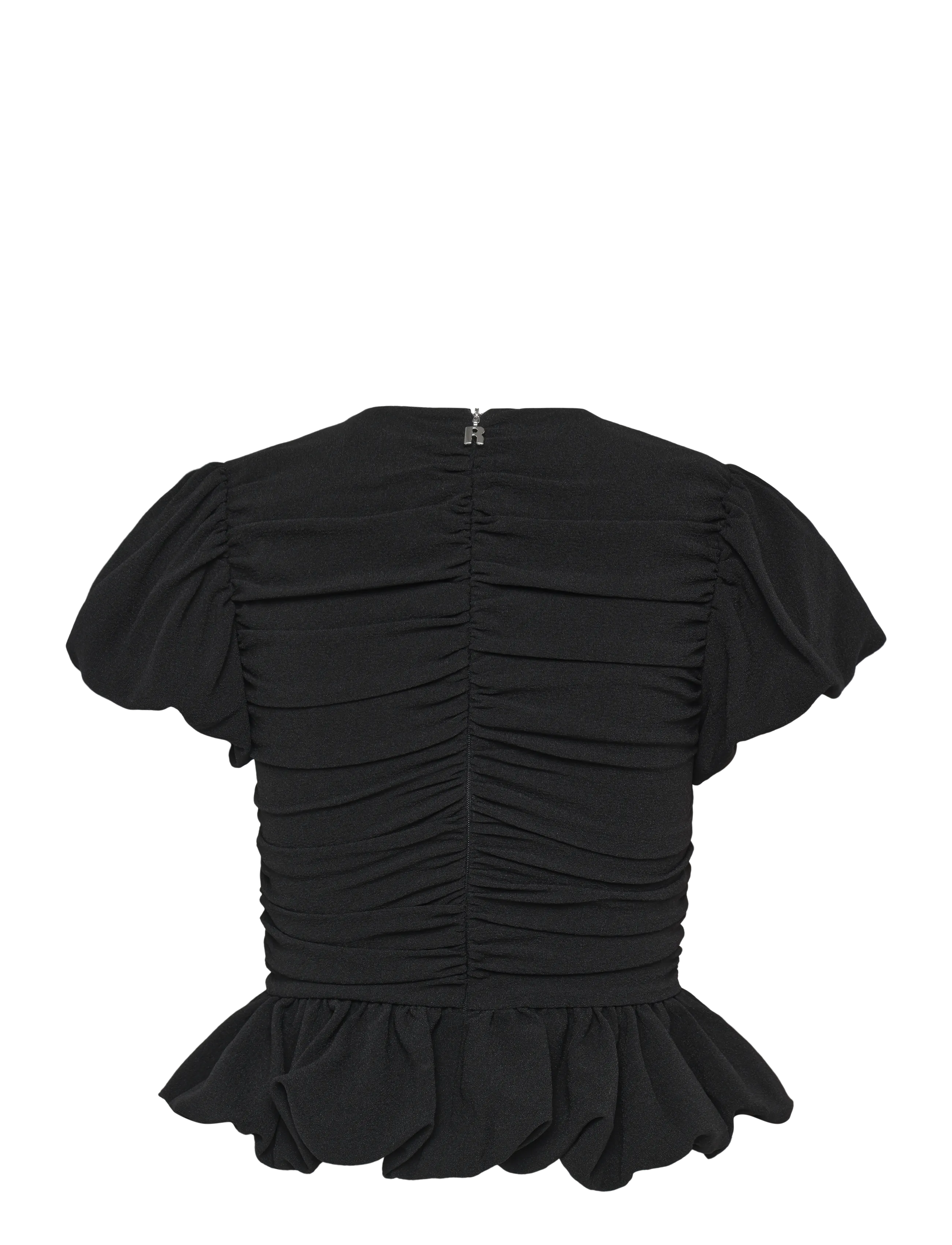 ROTATE - RUCHED PUFF SLEEVE TOP - short-sleeved blouses - black - 2