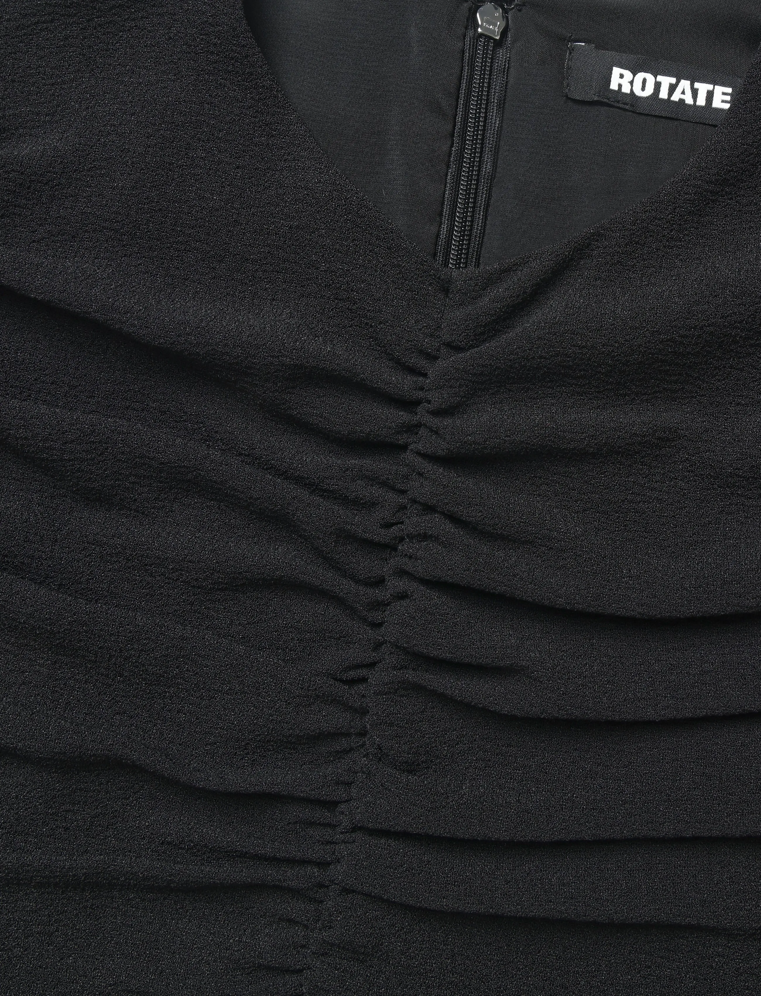 ROTATE - RUCHED PUFF SLEEVE TOP - short-sleeved blouses - black - 5