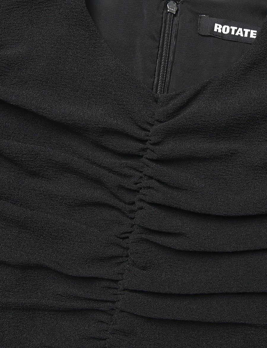 ROTATE - RUCHED PUFF SLEEVE TOP - short-sleeved blouses - black - 5