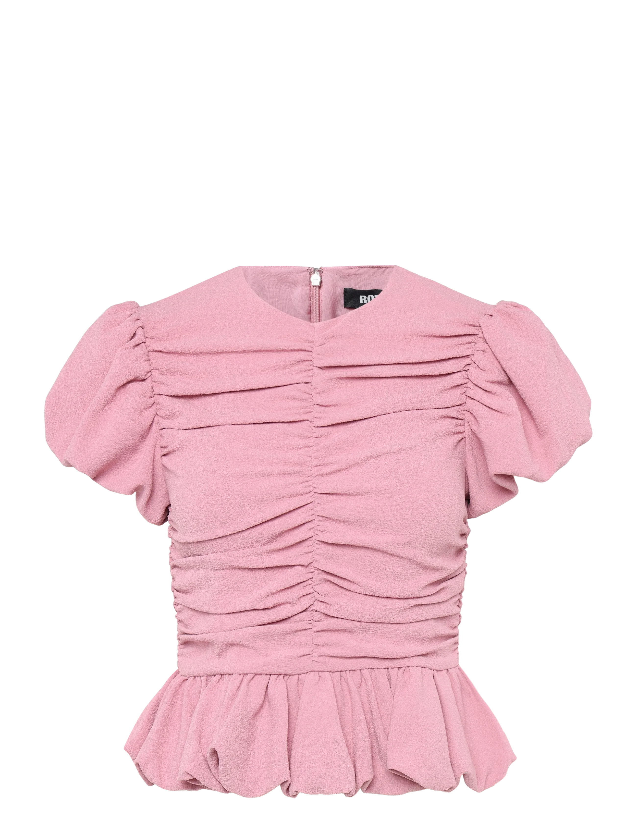ROTATE - RUCHED PUFF SLEEVE TOP - short-sleeved blouses - lilas - 1