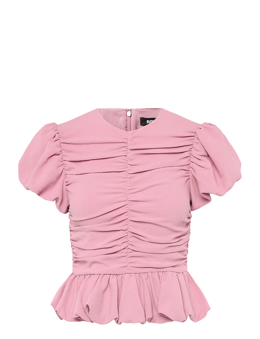 ROTATE - RUCHED PUFF SLEEVE TOP - short-sleeved blouses - lilas - 1