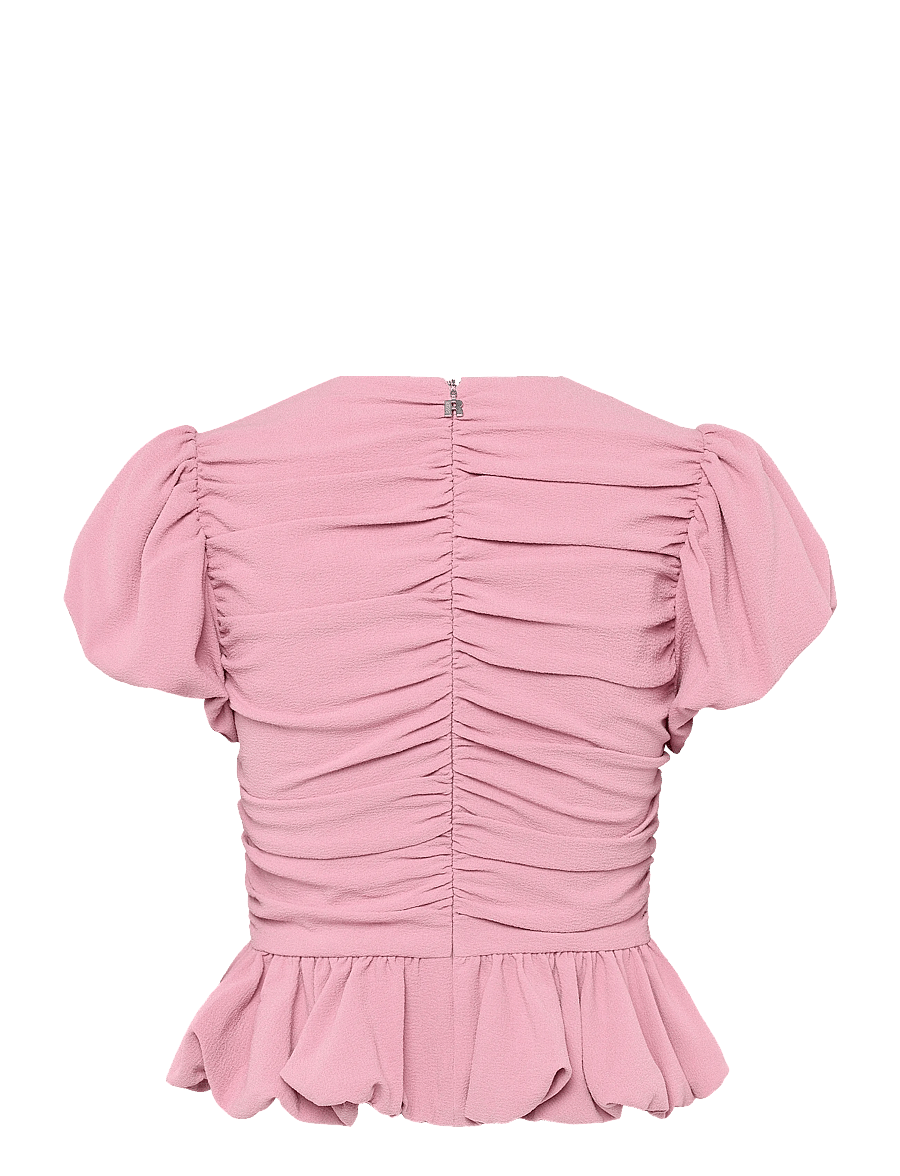 ROTATE - RUCHED PUFF SLEEVE TOP - short-sleeved blouses - lilas - 2