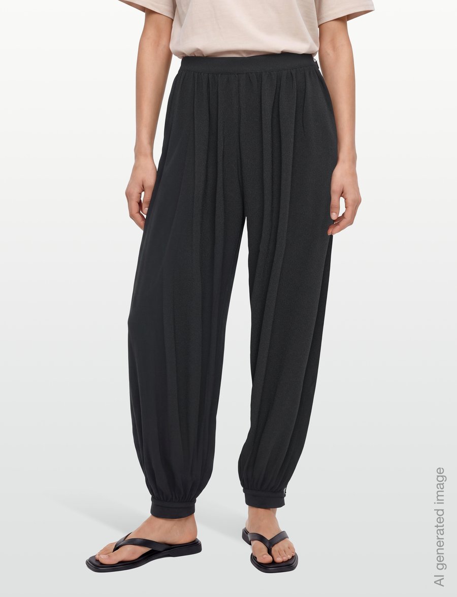 ROTATE - BALLOON PLEATED PANTS - barrel trousers - black - 3