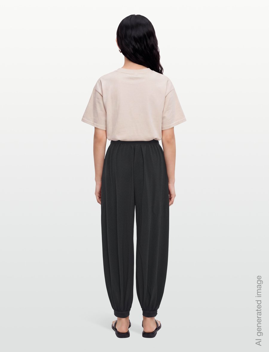 ROTATE - BALLOON PLEATED PANTS - barrel trousers - black - 4