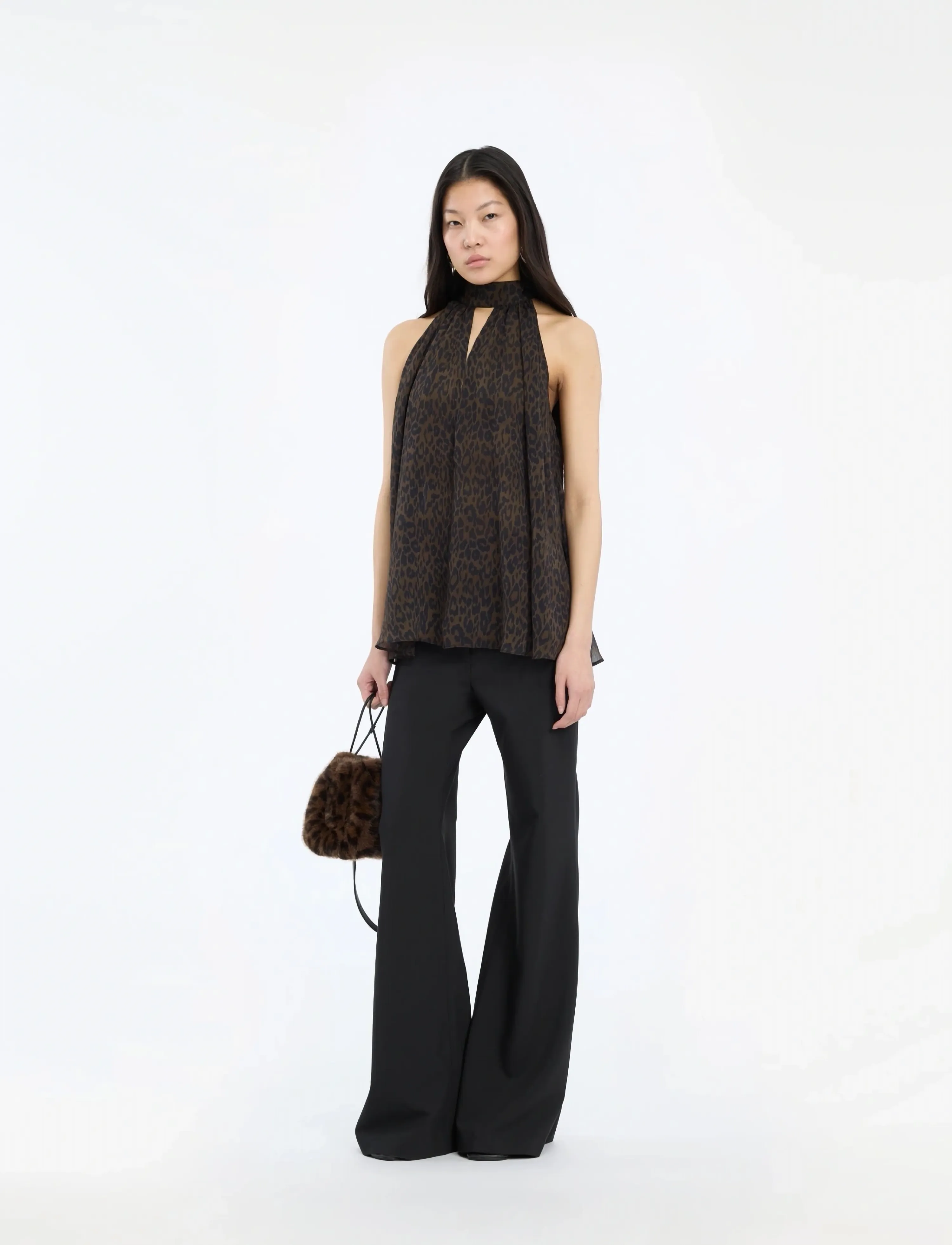 ROTATE FLARED PANTS - CPH fashion week - BLACK / black