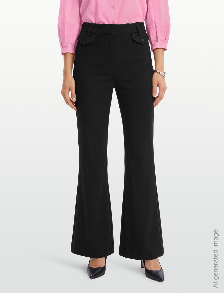 ROTATE - FLARED PANTS - utsvängda byxor - black - 3