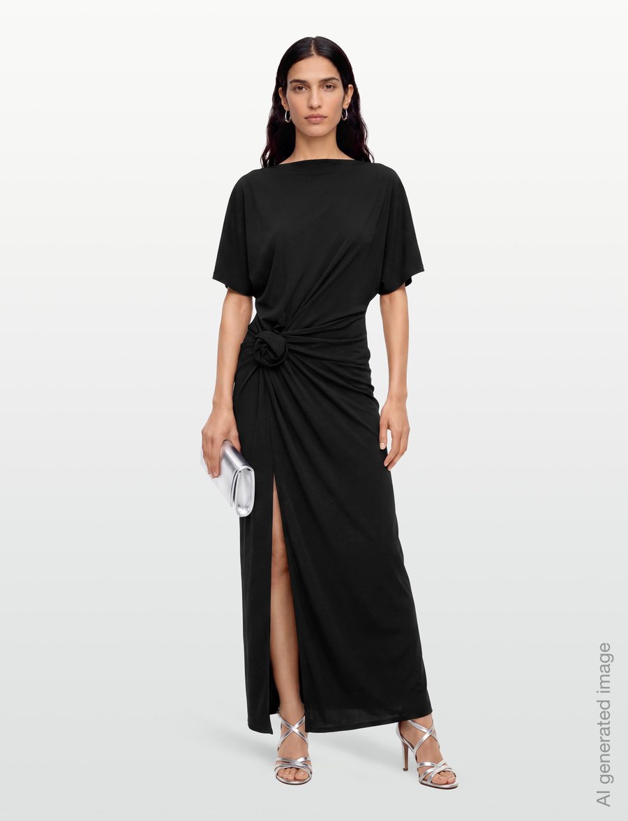 ROTATE - MAXI SLIT DRESS - maksikleidid - black - 0