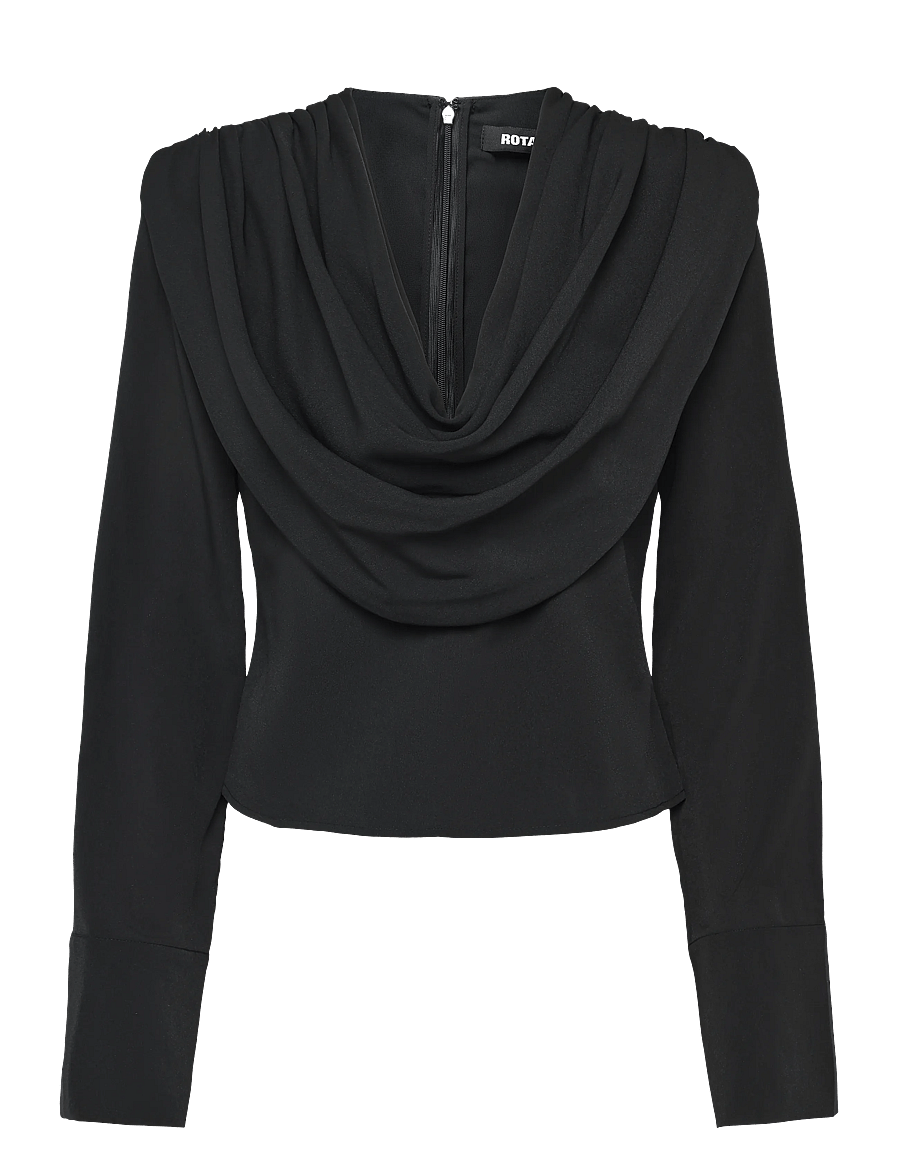 ROTATE - DRAPED BLOUSE - långärmade blusar - black - 1