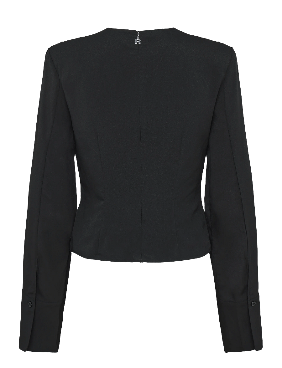 ROTATE - DRAPED BLOUSE - långärmade blusar - black - 2