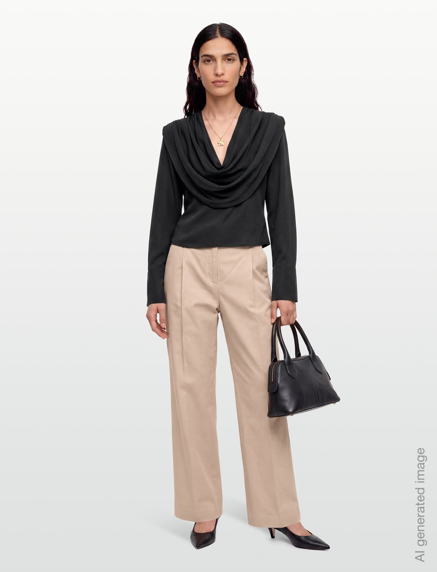 ROTATE - DRAPED BLOUSE - långärmade blusar - black - 0