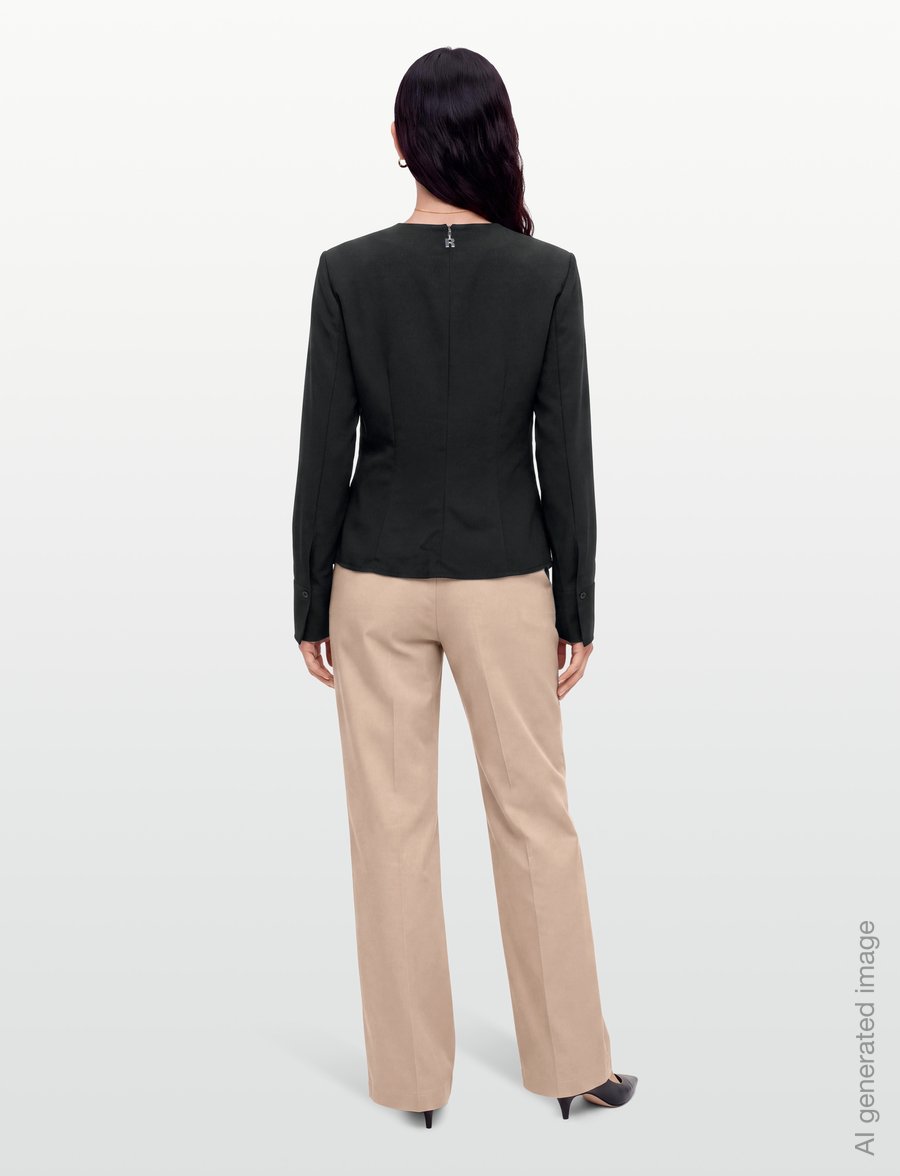 ROTATE - DRAPED BLOUSE - långärmade blusar - black - 4