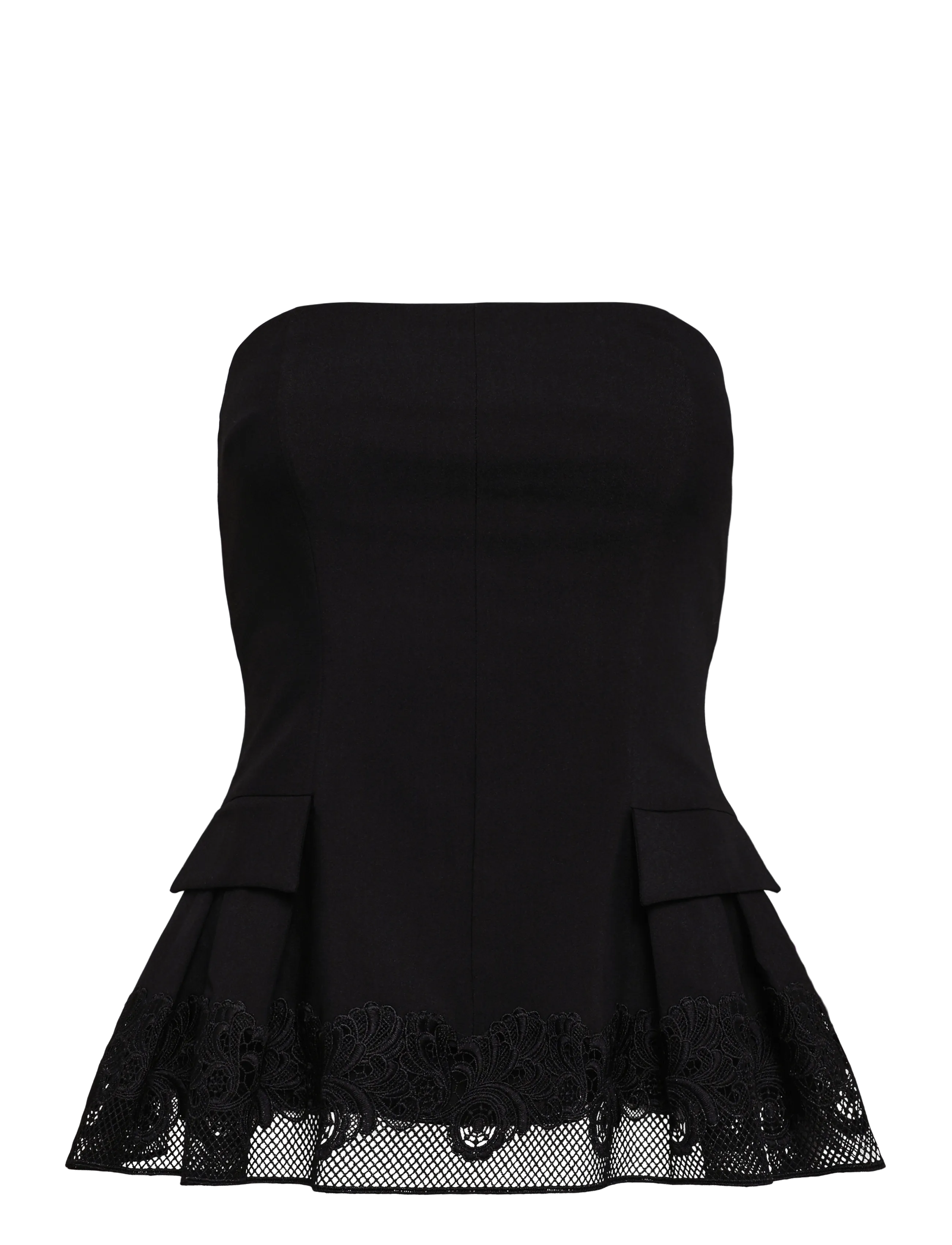 ROTATE PEPLUM BUSTIER TOP - Kläder - BLACK / black