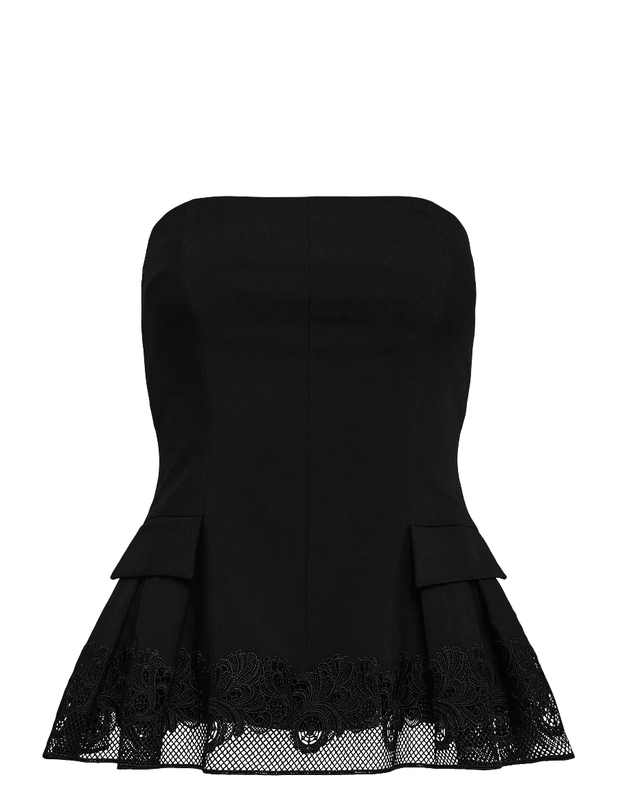 ROTATE - PEPLUM BUSTIER TOP - crop tops - black - 0
