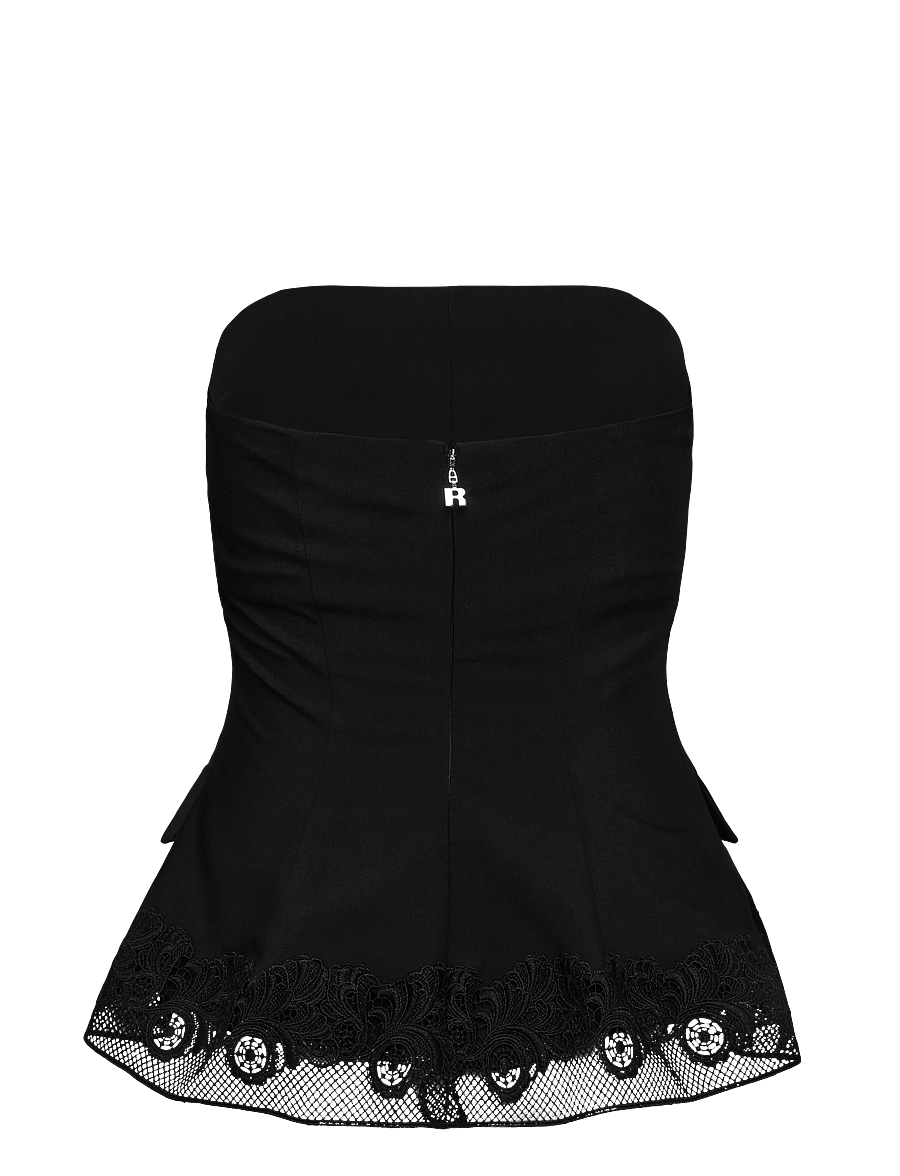 ROTATE - PEPLUM BUSTIER TOP - crop tops - black - 1