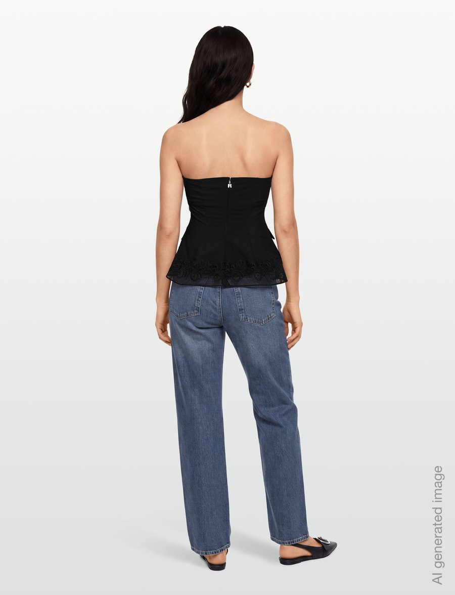 ROTATE - PEPLUM BUSTIER TOP - crop tops - black - 4
