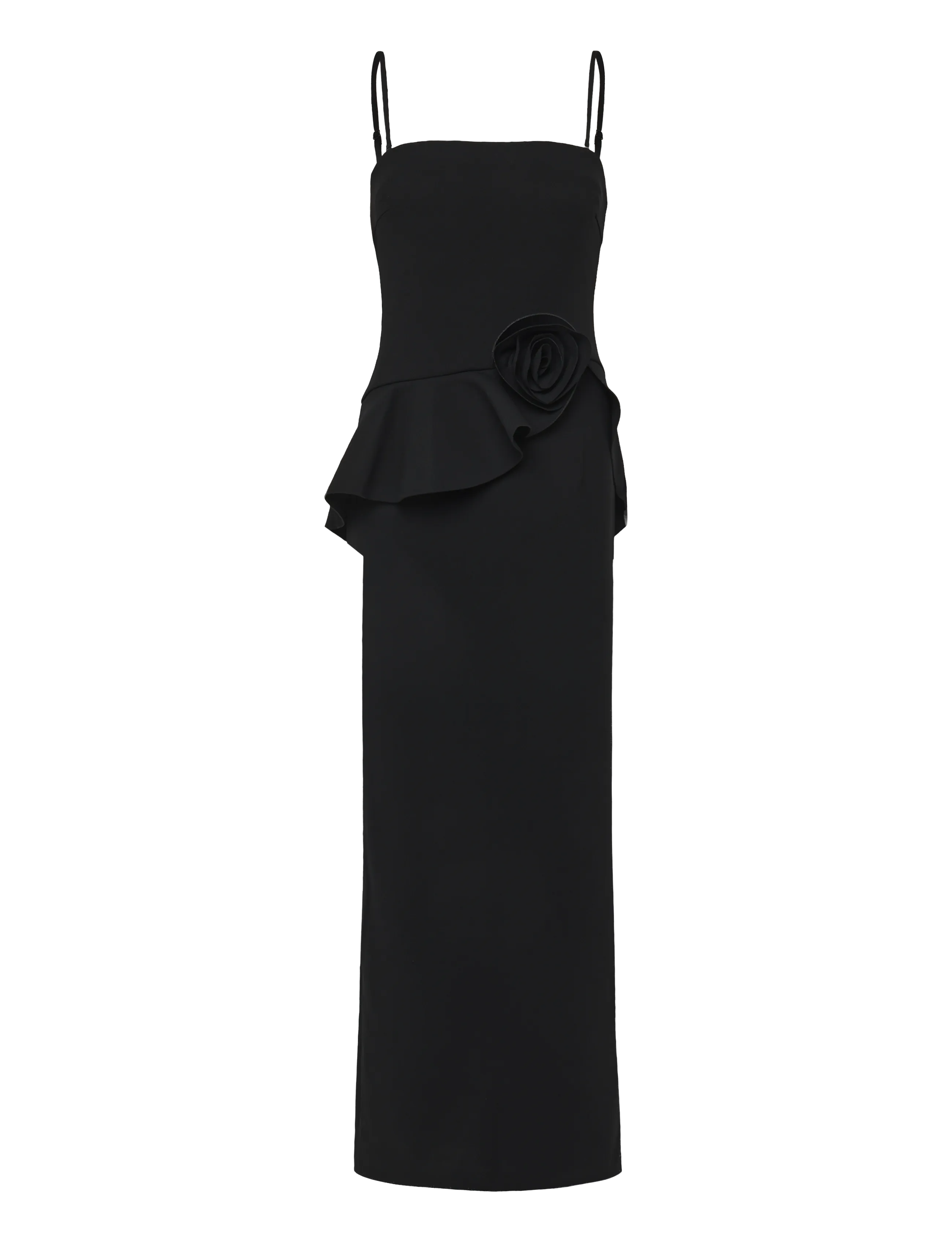ROTATE - LONG FLOWER STRAPLESS DRESS - black - 1