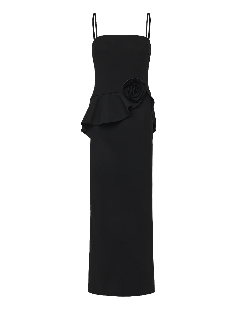 ROTATE - LONG FLOWER STRAPLESS DRESS - black - 1