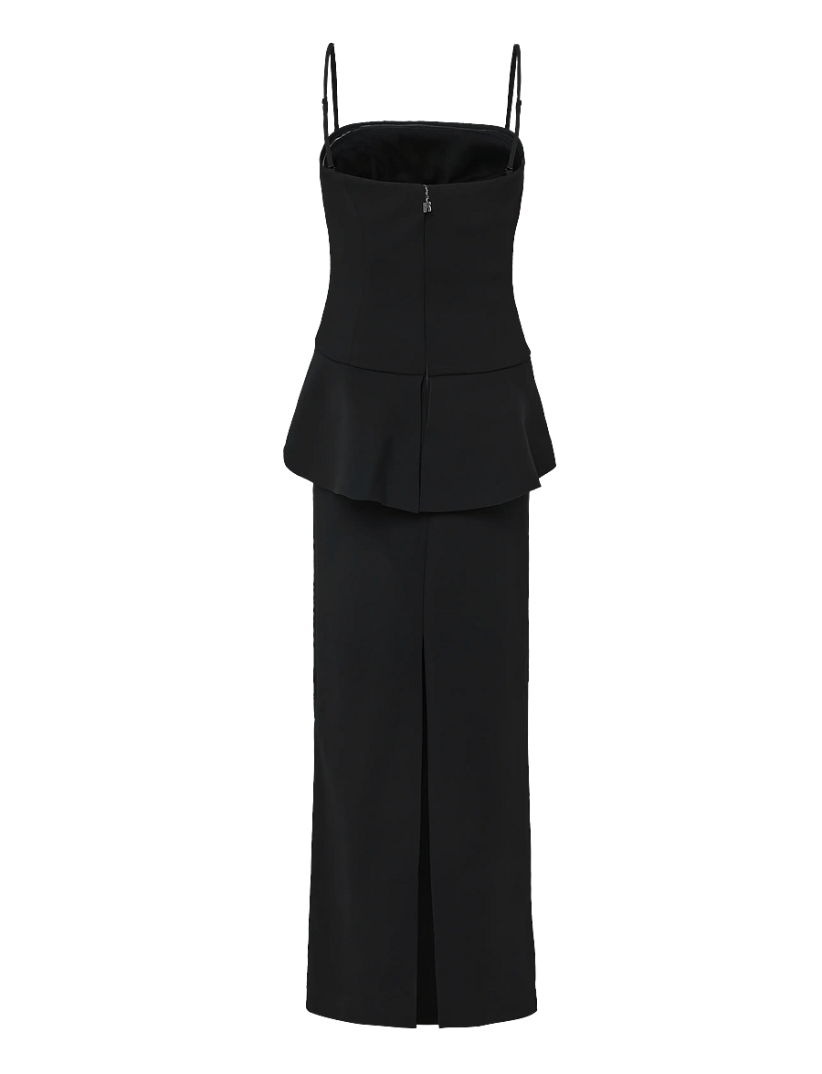 ROTATE - LONG FLOWER STRAPLESS DRESS - black - 2
