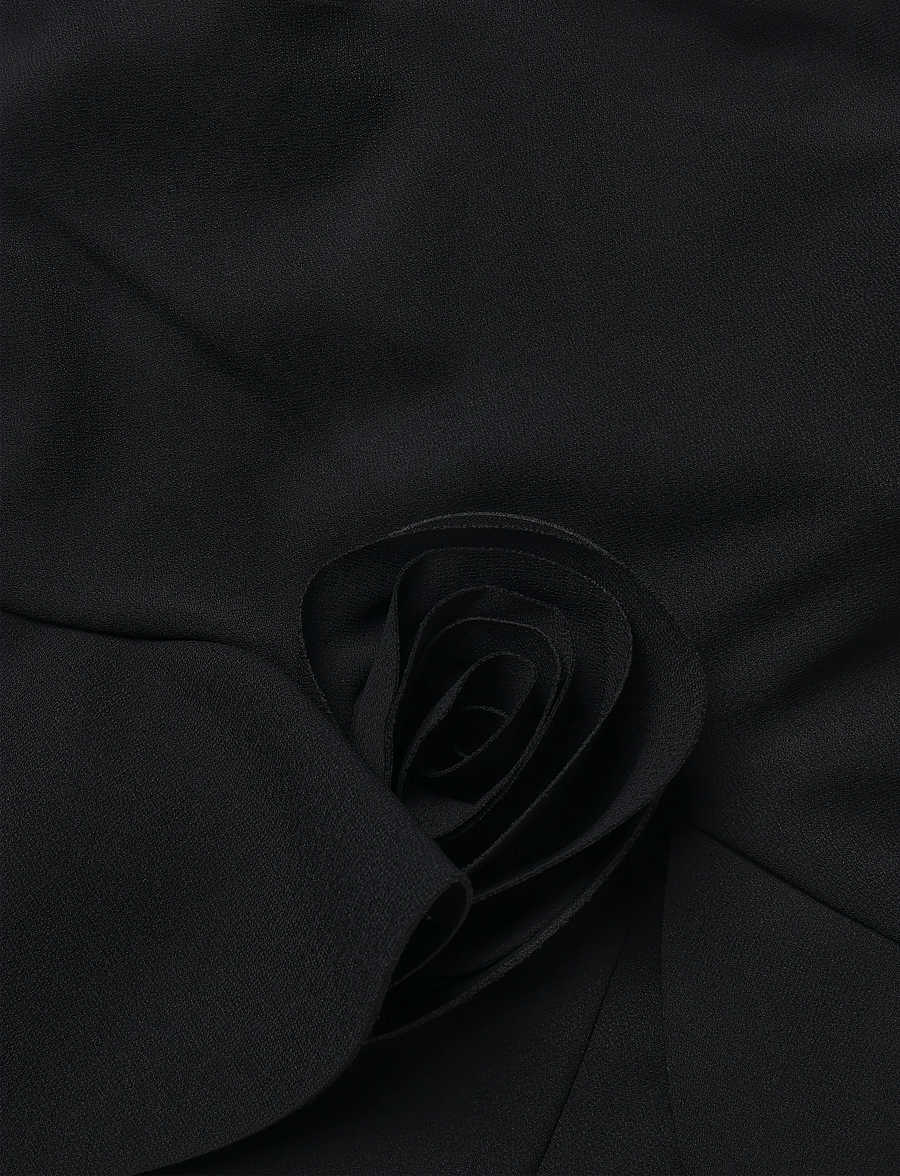 ROTATE - LONG FLOWER STRAPLESS DRESS - black - 5