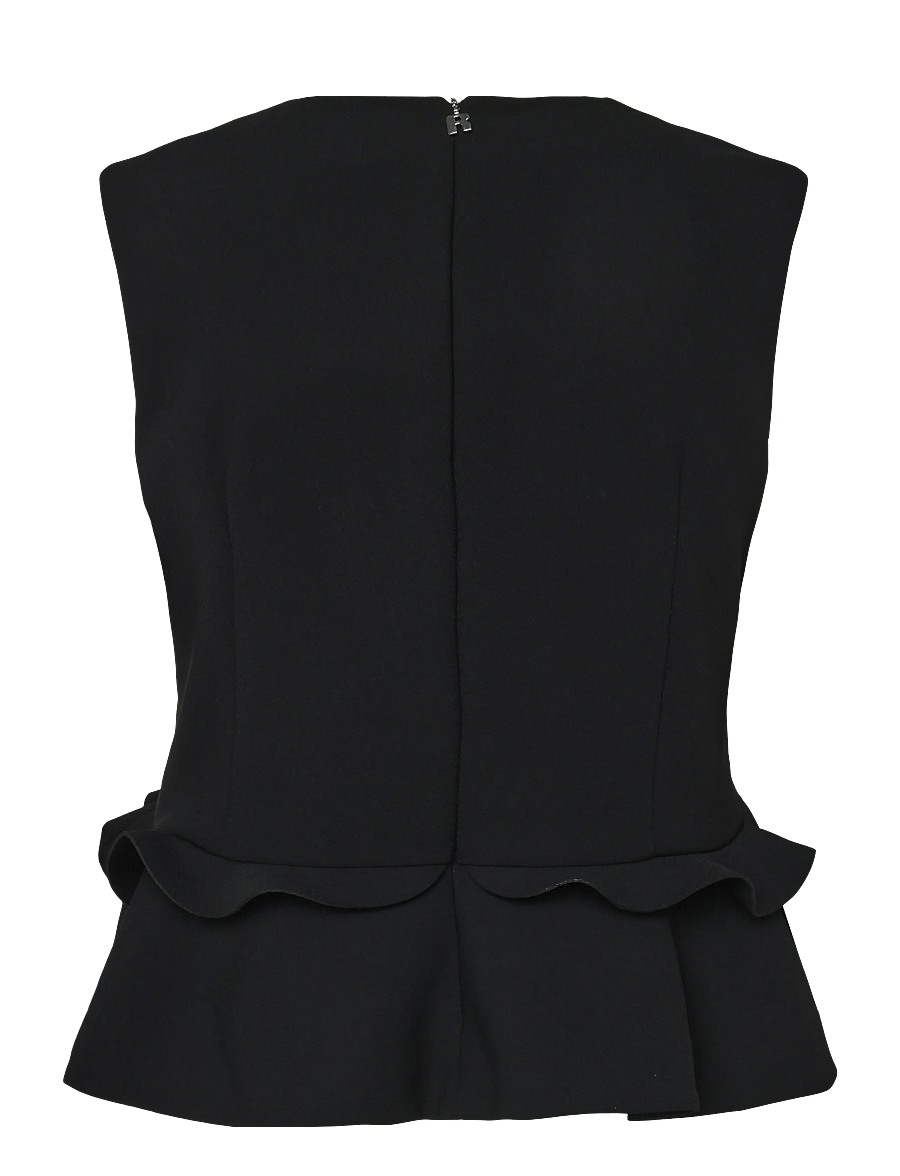 ROTATE - V-NECK FLOWER TOP - black - 2