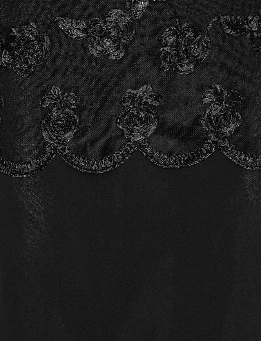 ROTATE - FLOWER MESH MAXI DRESS - aftonklänningar - black - 4