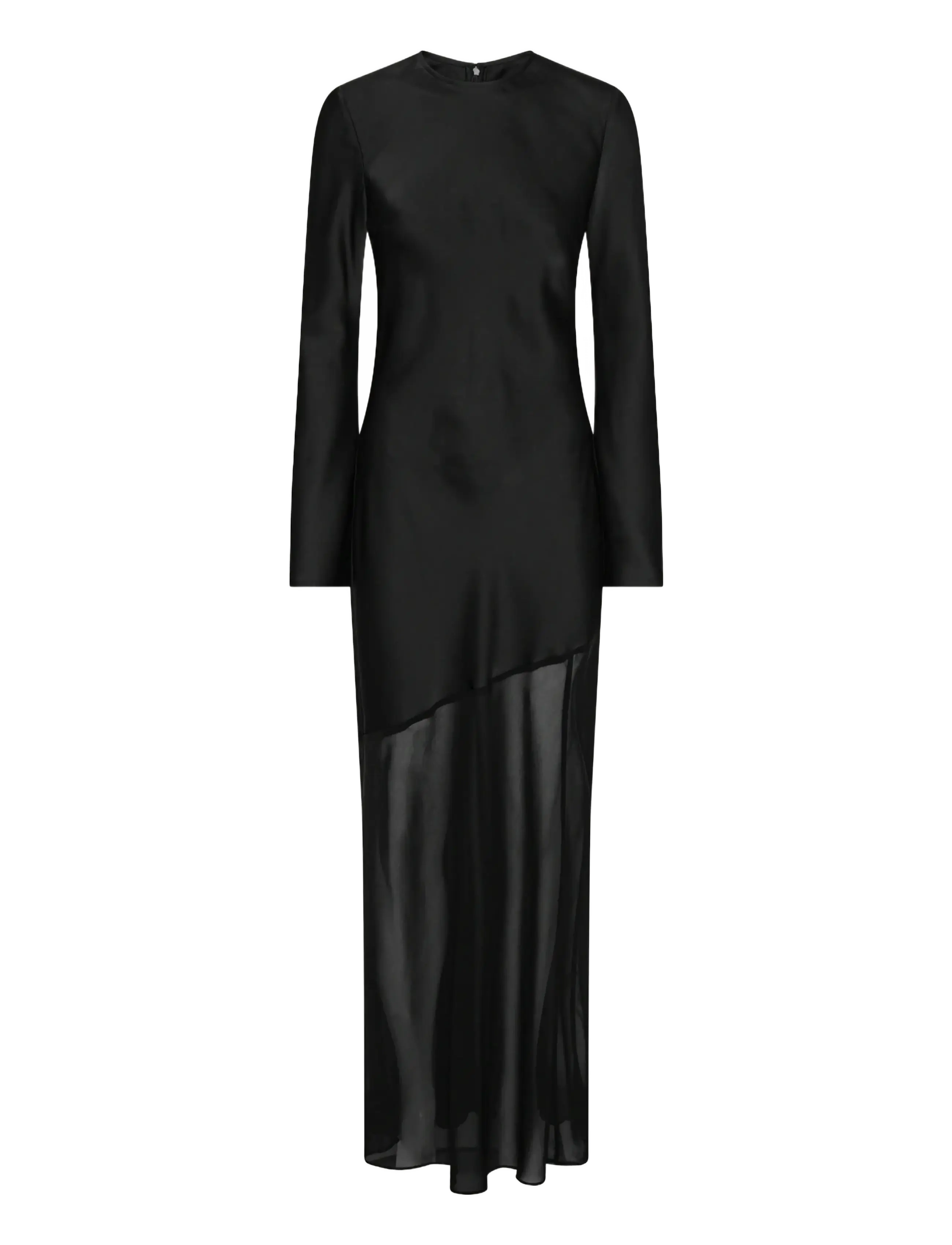 ROTATE MAXI LS SLIT DRESS - Clothing - BLACK / black