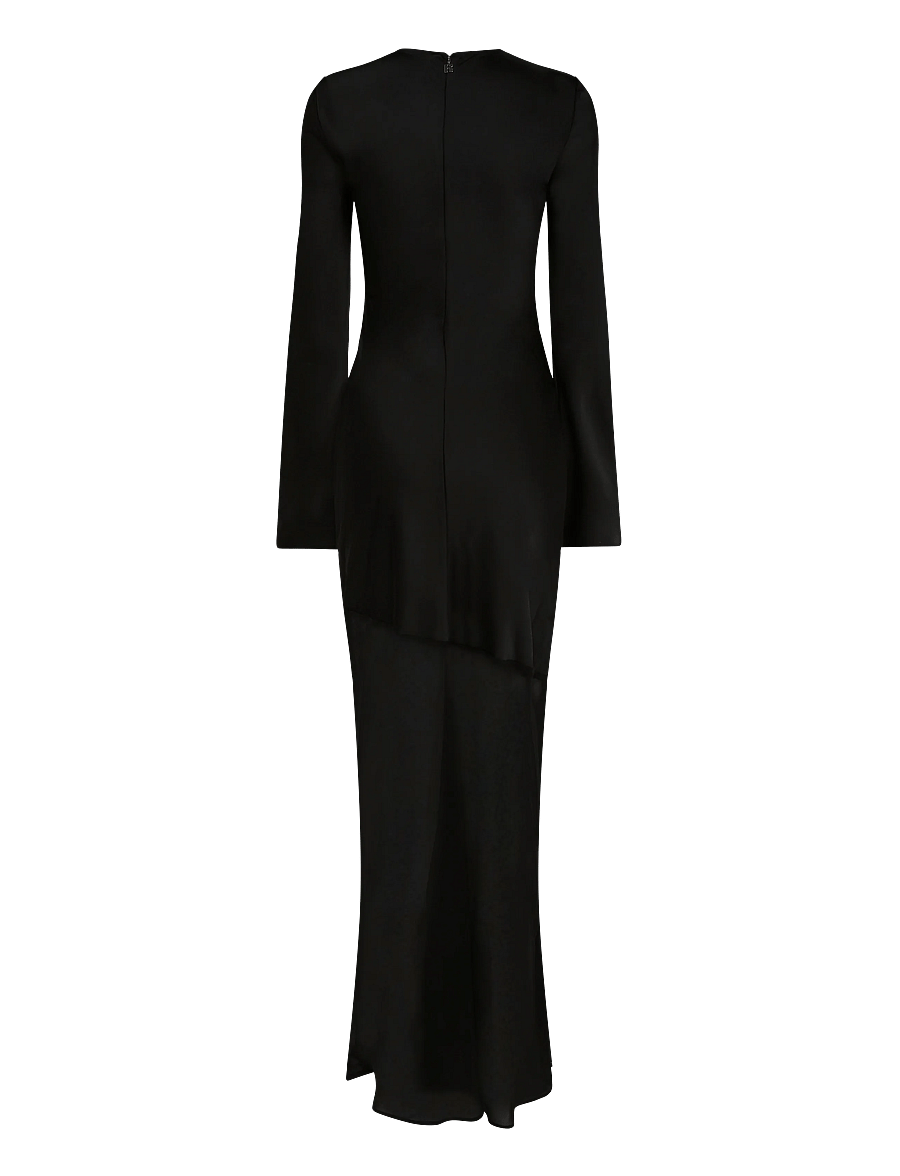ROTATE - MAXI LS SLIT DRESS - aftonklänningar - black - 2