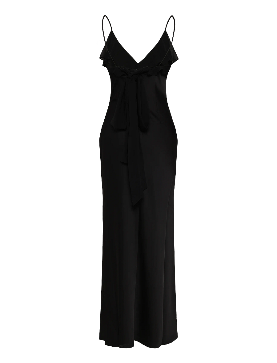 ROTATE - V-NECK SLIP DRESS - schlupfkleider - black - 1