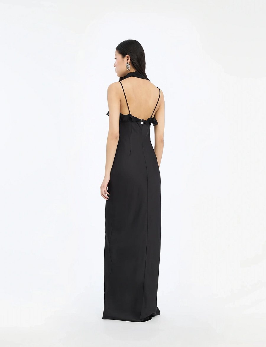 ROTATE - V-NECK SLIP DRESS - slipklänningar - black - 4