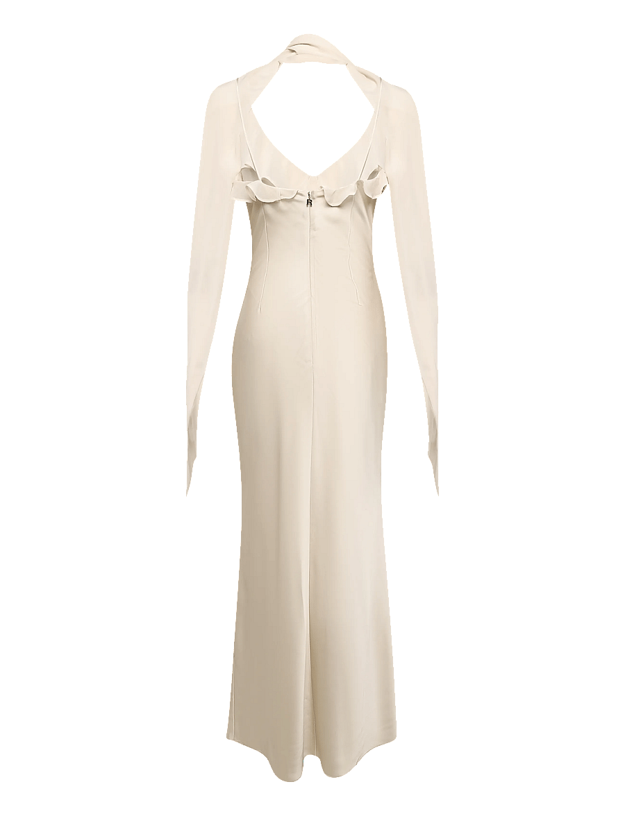 ROTATE - V-NECK SLIP DRESS - turtledove - 2