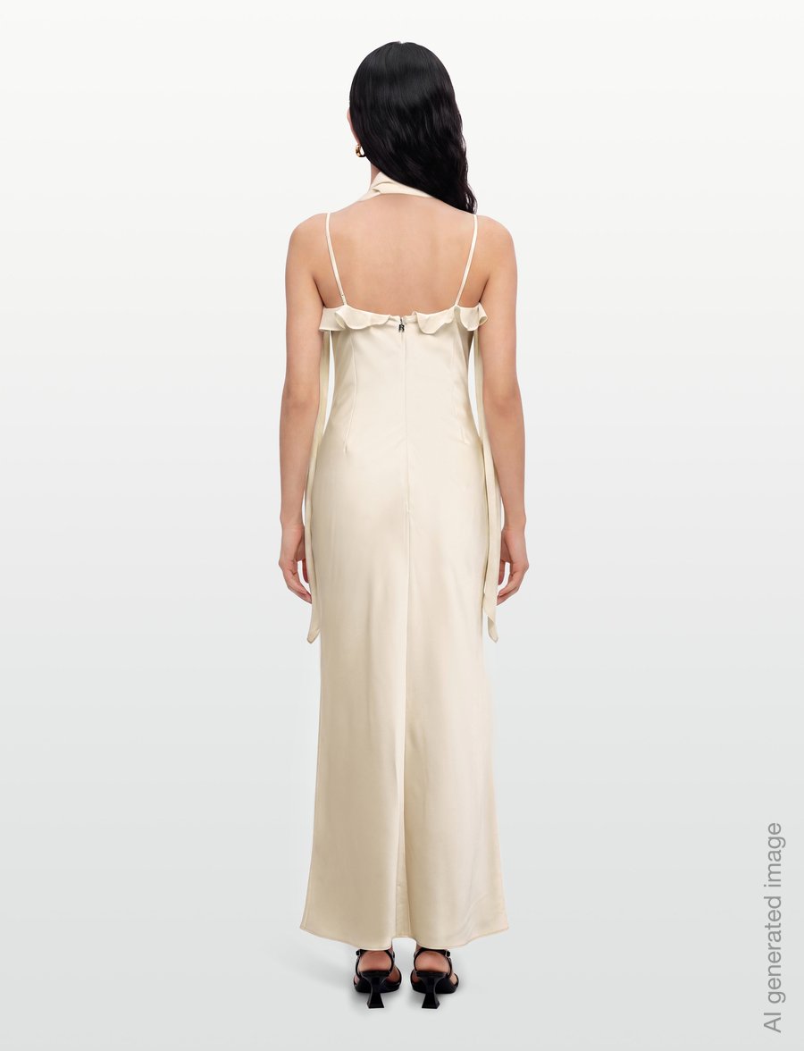 ROTATE - V-NECK SLIP DRESS - turtledove - 4