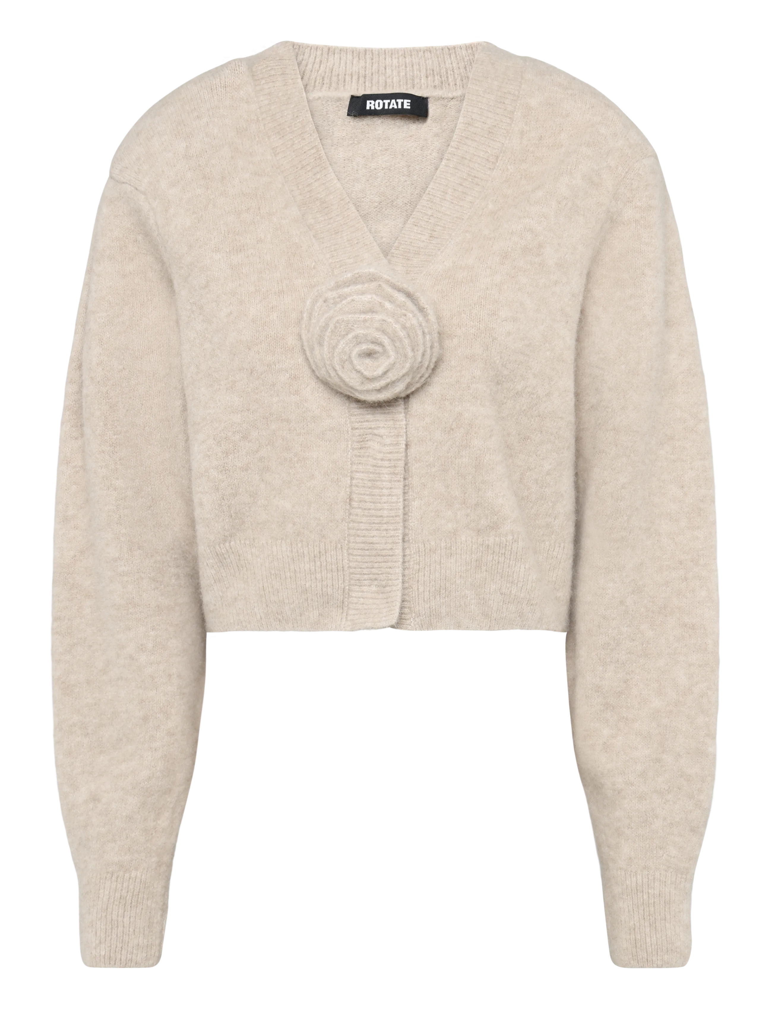ROTATE - KNIT FLOWER CARDIGAN - cardigans - oxford tan - 1