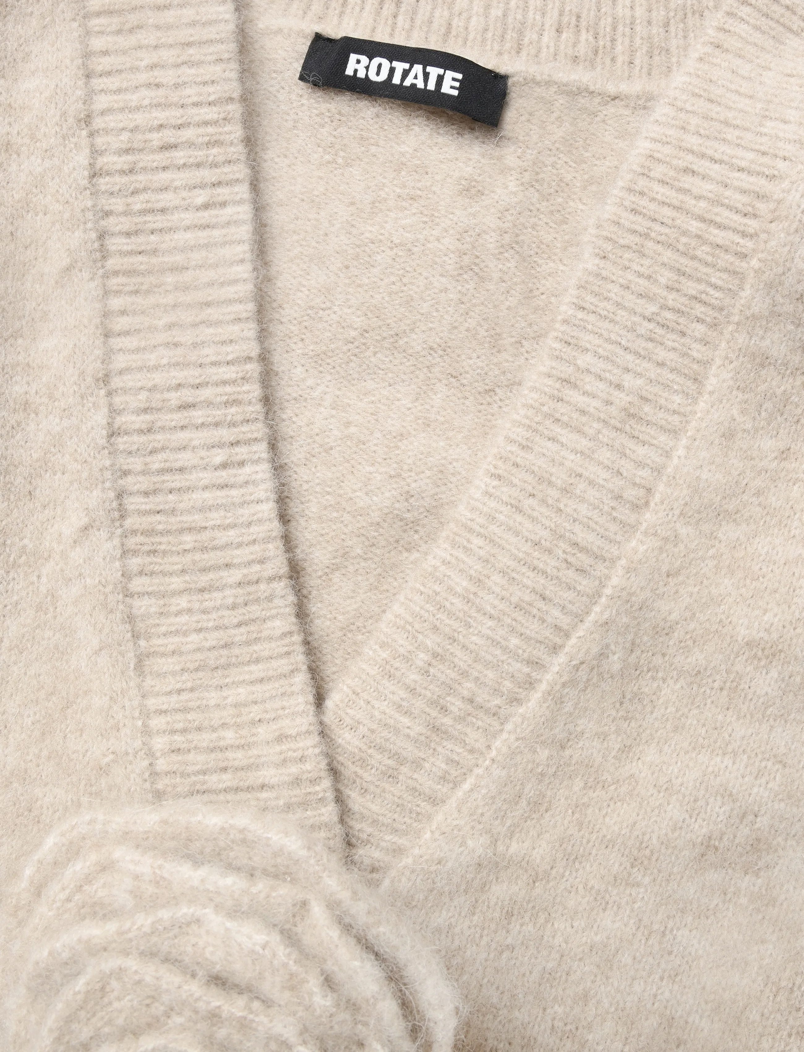 ROTATE - KNIT FLOWER CARDIGAN - cardigans - oxford tan - 5