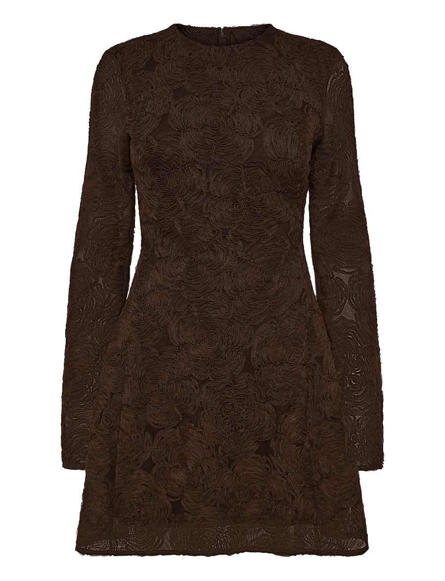 ROTATE - FLOWER MESH LS MINI DRESS - blondekjoler - molÉ - 0