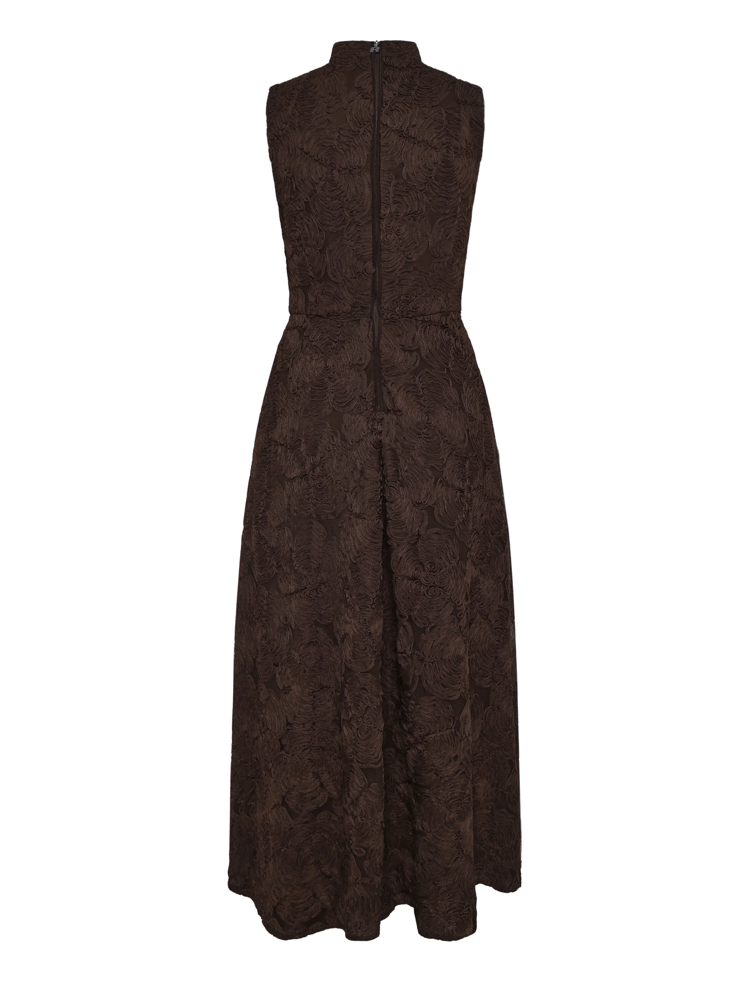 ROTATE - FLOWER MESH FLARED DRESS - molÉ - 1
