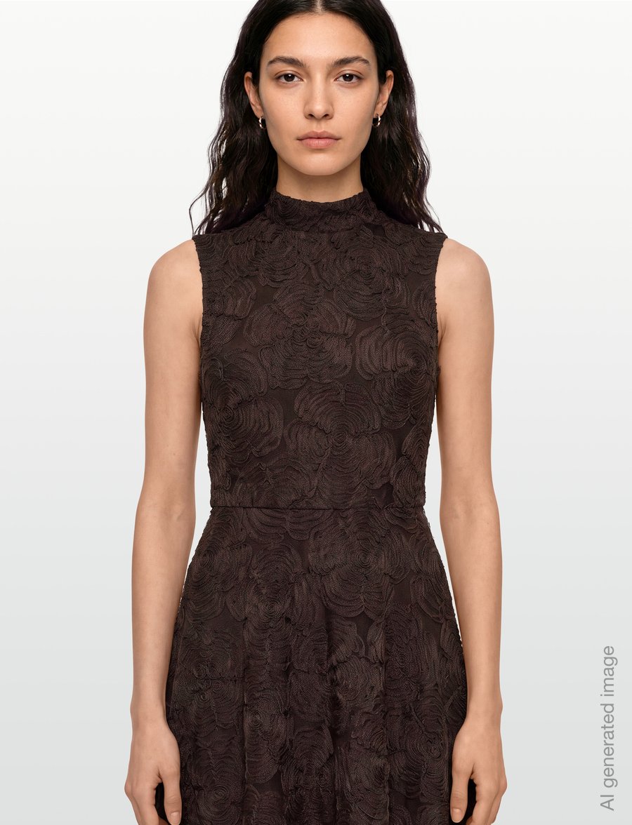 ROTATE - FLOWER MESH FLARED DRESS - spetsklänningar - molÉ - 3