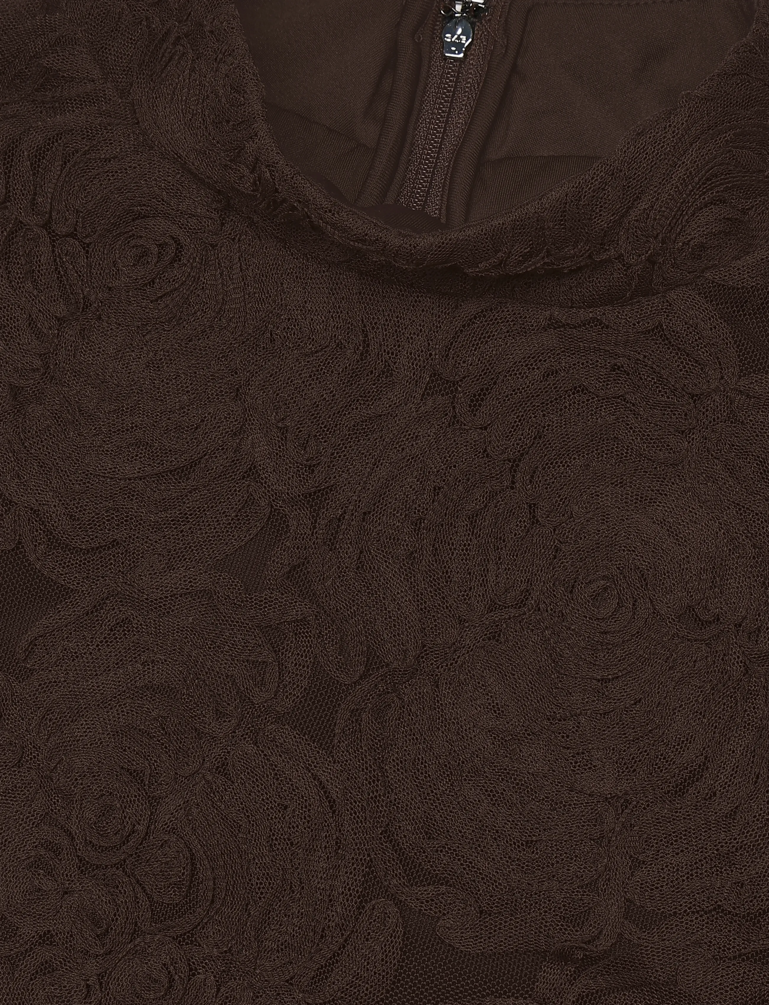 ROTATE - FLOWER MESH FLARED DRESS - molÉ - 2