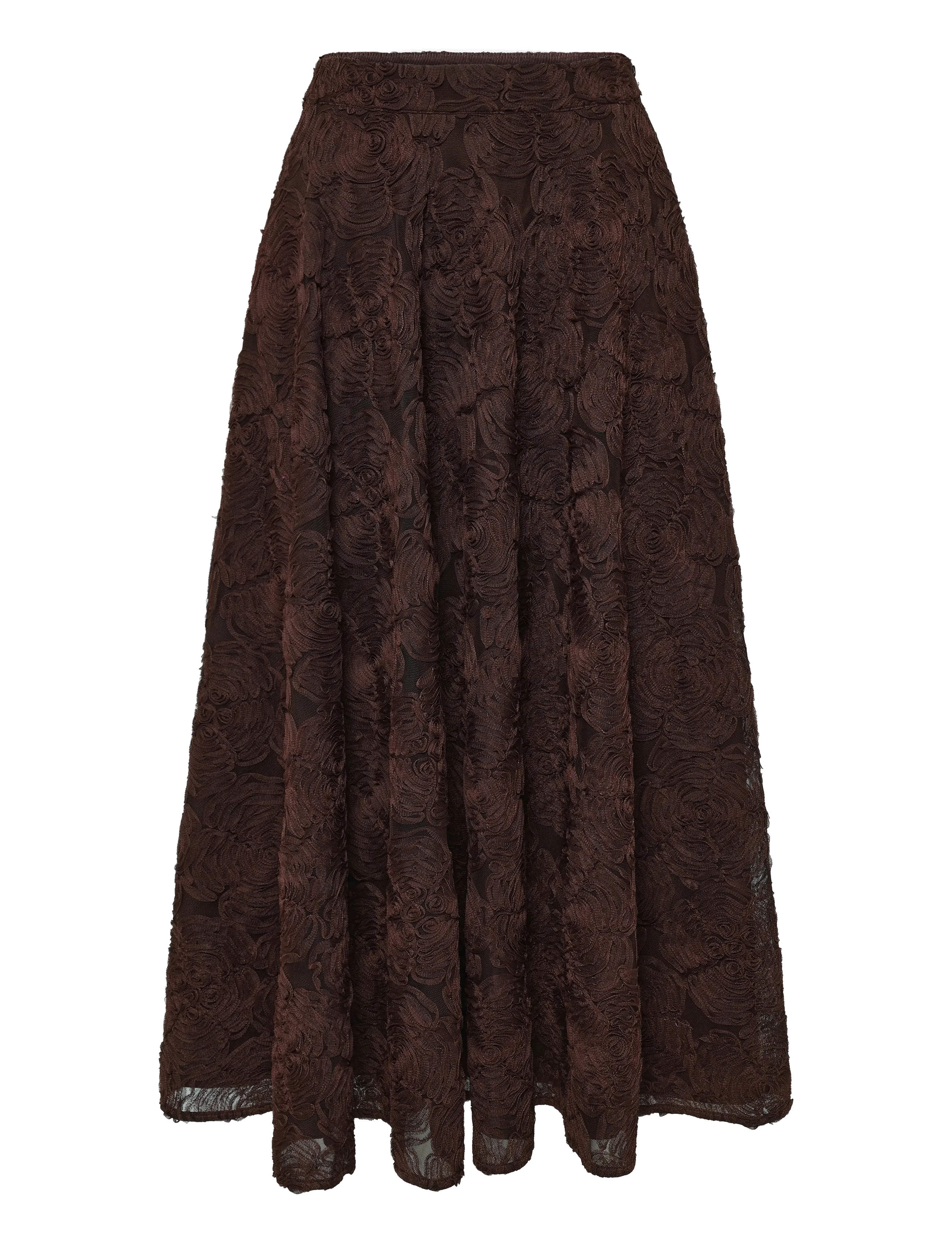 ROTATE FLOWER MESH SUN SKIRT - Nederdele - MOLÉ / brown