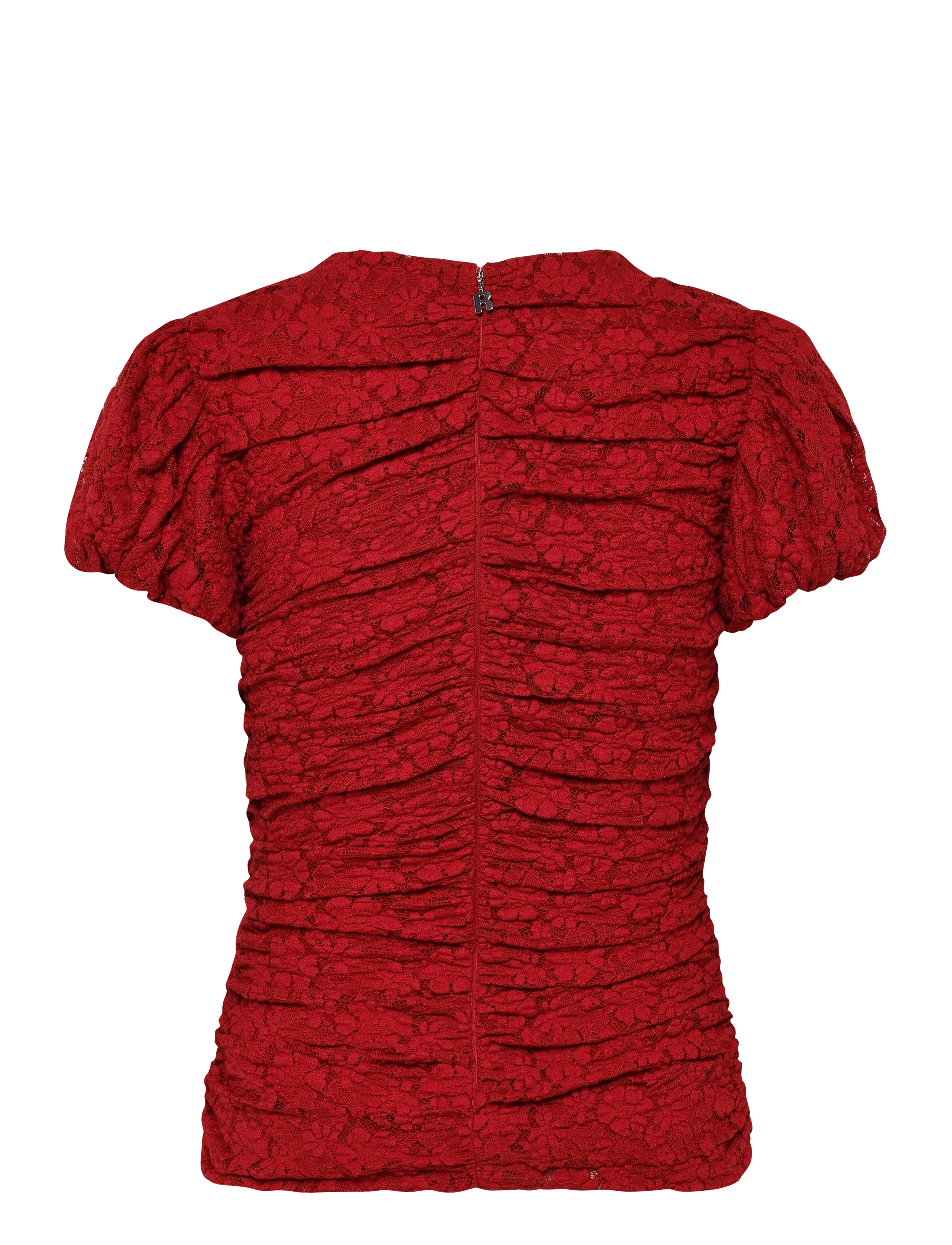 ROTATE - LACE RUCHED TOP - scooter red - 2