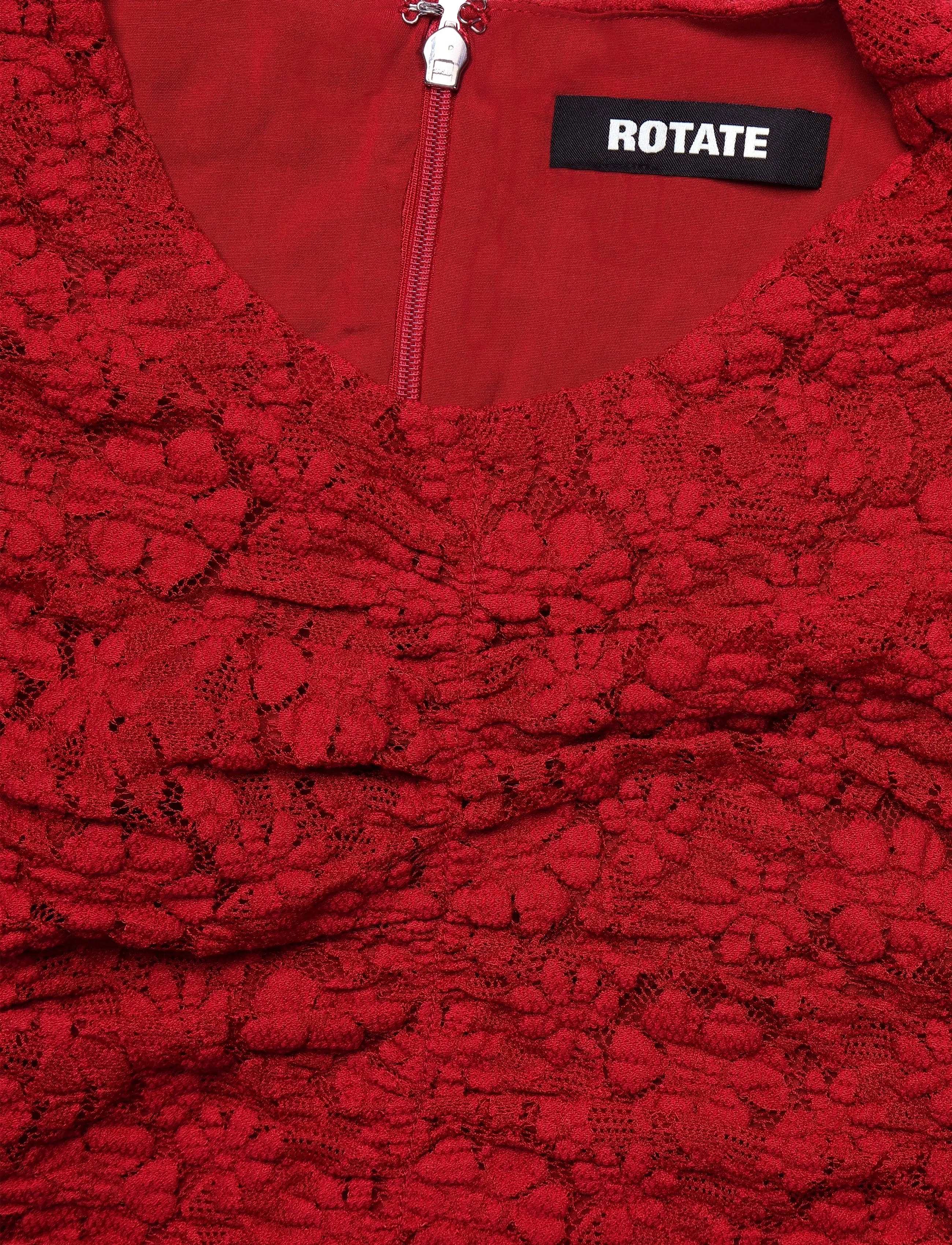 ROTATE - LACE RUCHED TOP - scooter red - 5