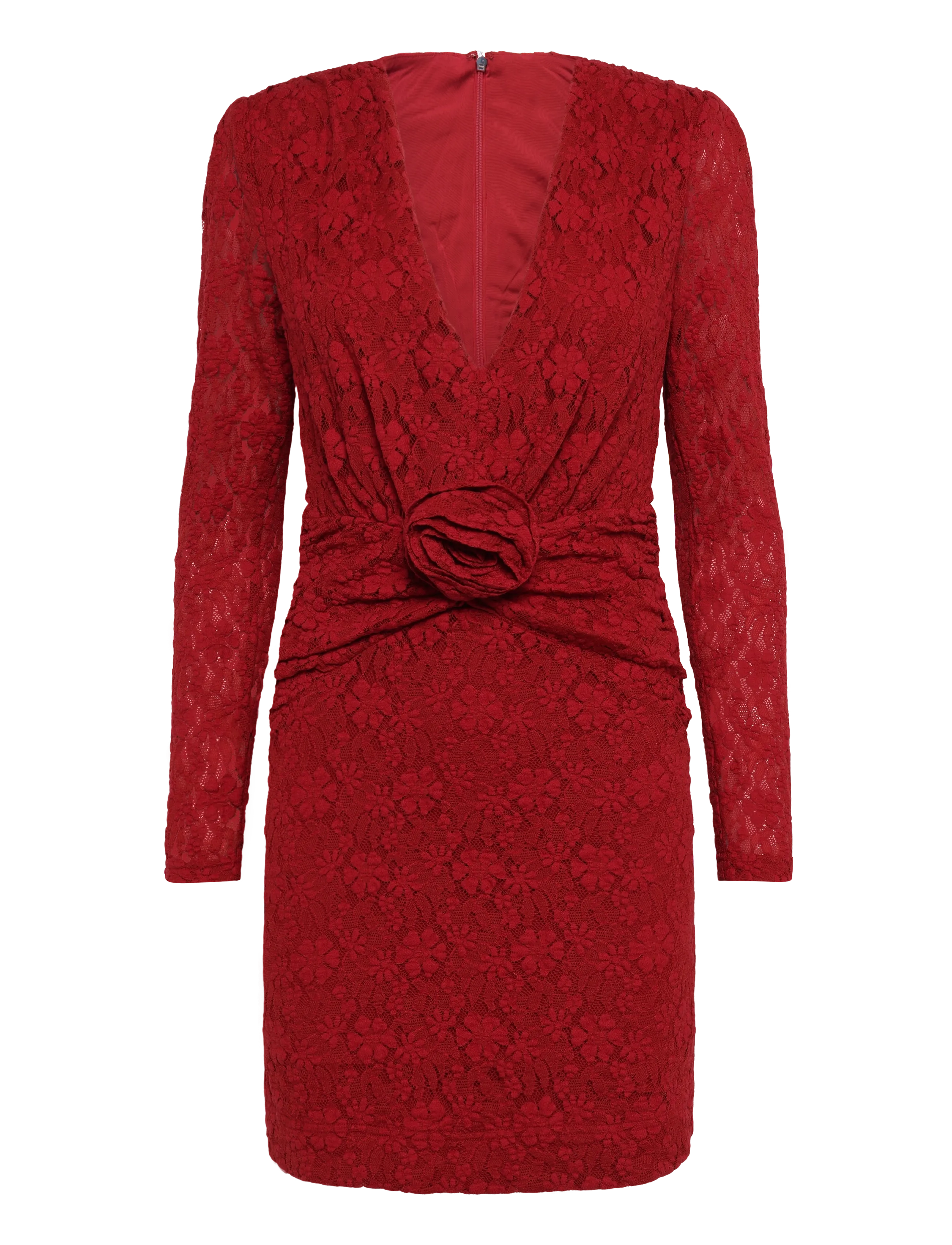 ROTATE Lace V-Neck Mini Dress, 38, Dresses, Rot - Short Frauen