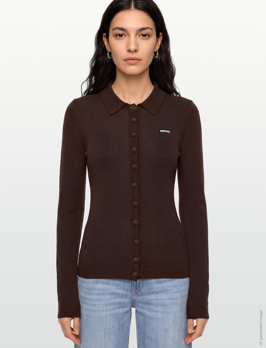 ROTATE - KNITTED POLO TOP - molÉ - 3