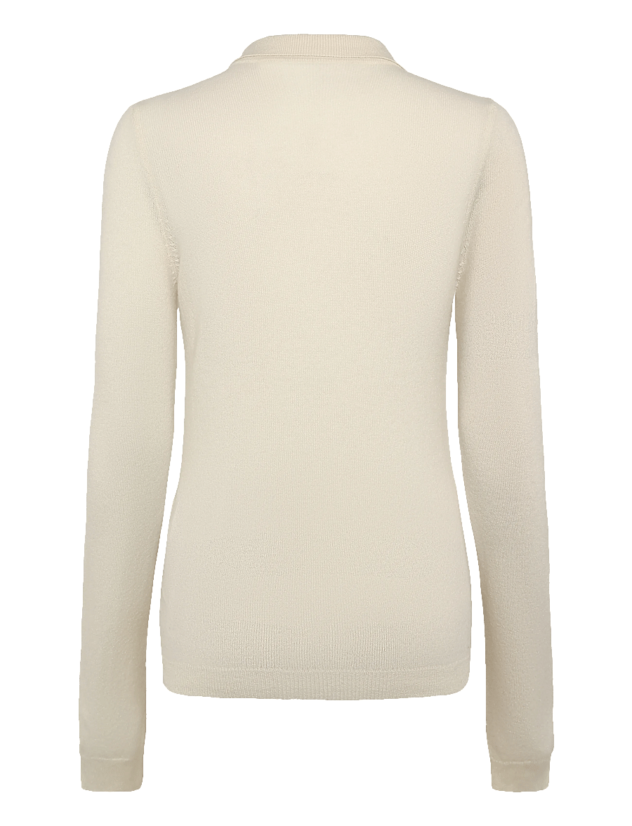 ROTATE - KNITTED POLO TOP - kašmiir - egret - 1