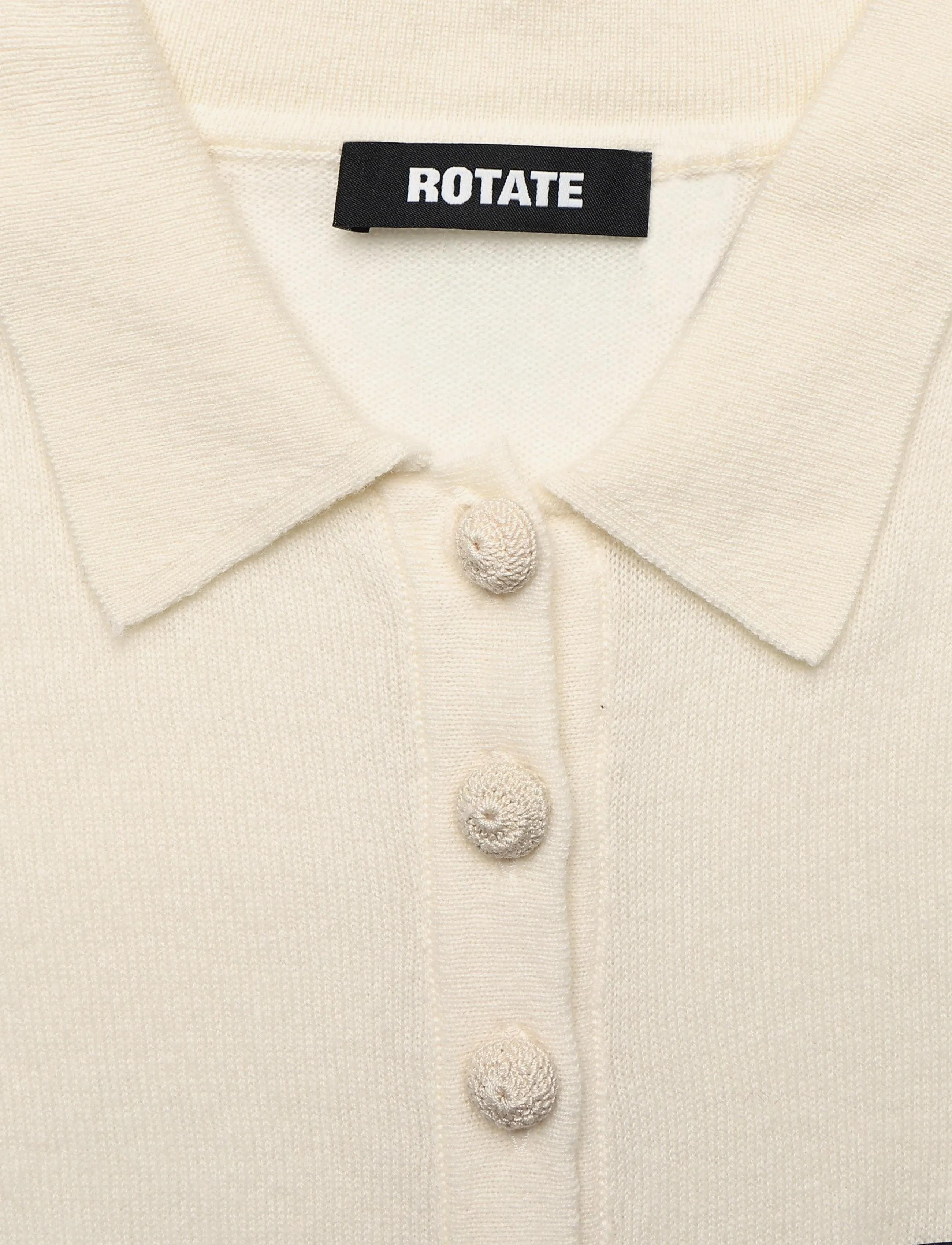 ROTATE - KNITTED POLO TOP - kašmiir - egret - 2