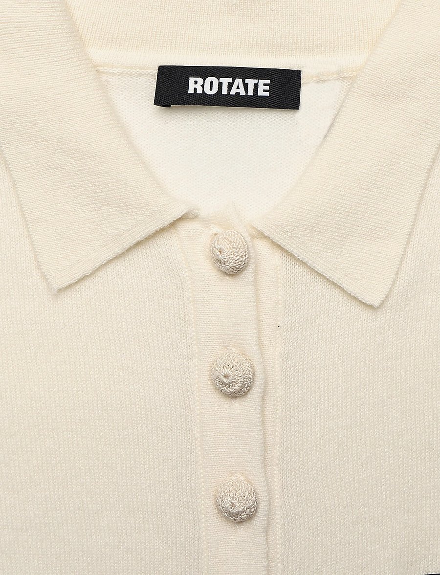 ROTATE - KNITTED POLO TOP - kašmiir - egret - 2