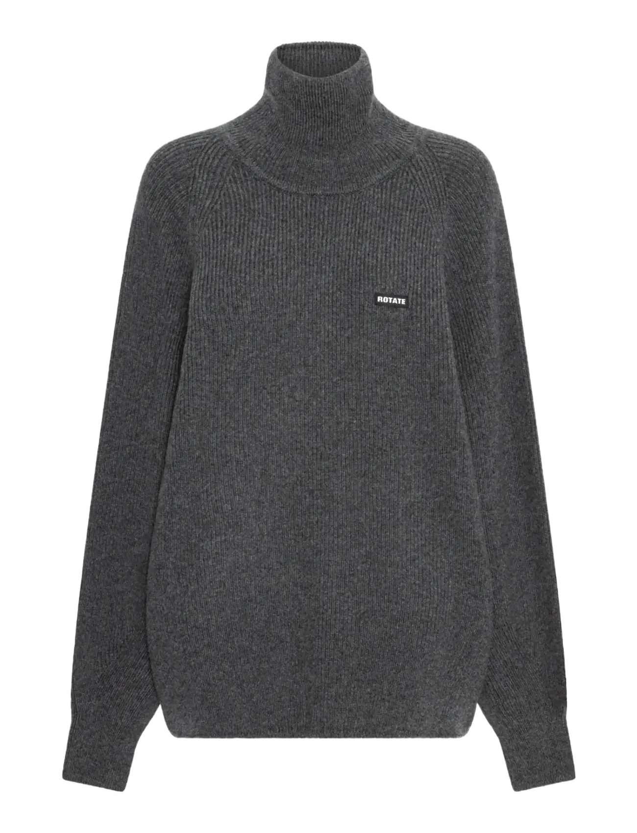 ROTATE Knit Highneck Jumper, Kvinder, Rullekrave Jumper, Grå, Str: XL