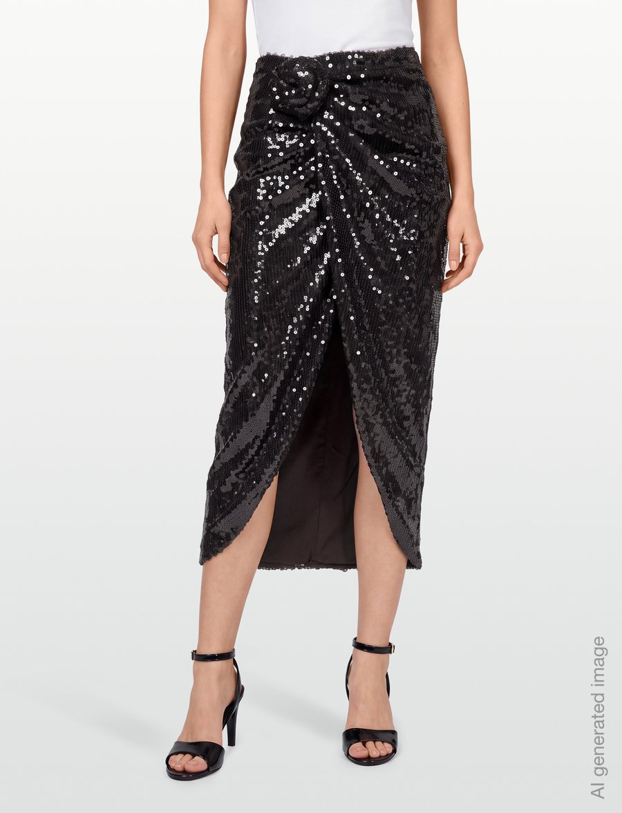 ROTATE - SEQUINS KNOT SKIRT - paljettkjolar - molÉ - 3