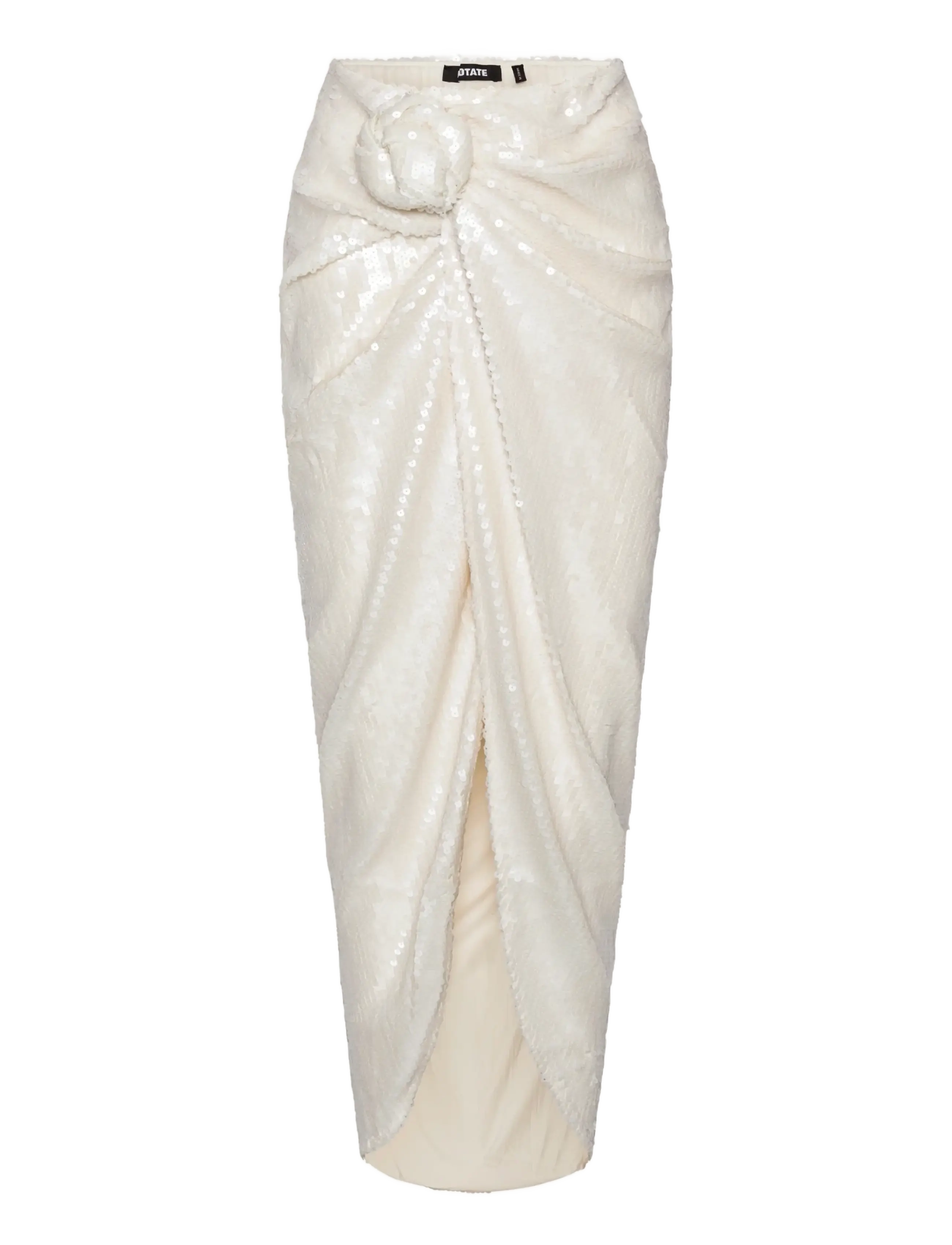 ROTATE SEQUINS KNOT SKIRT - Skirts - EGRET / cream