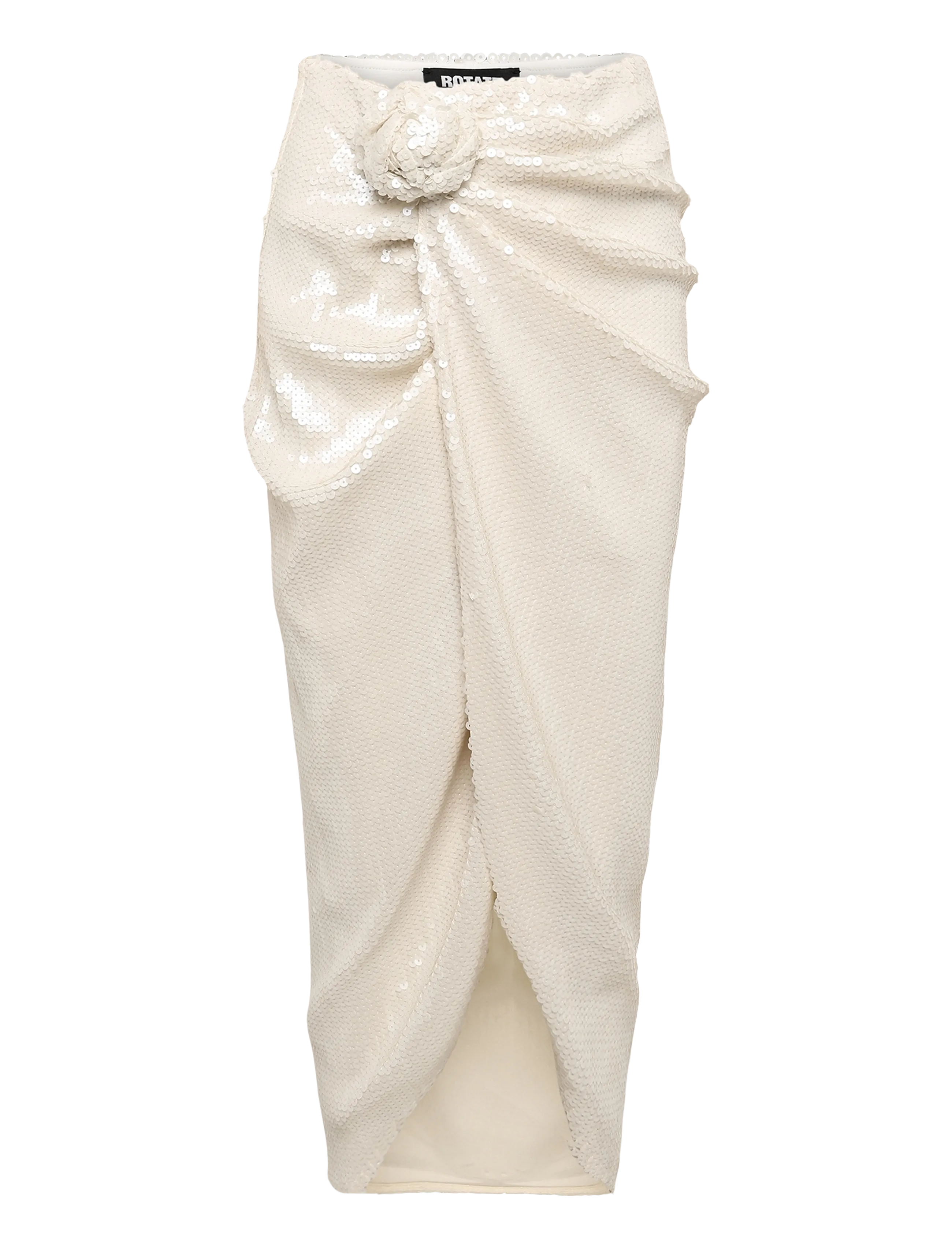ROTATE SEQUINS KNOT SKIRT - Maxi nederdele - EGRET / cream