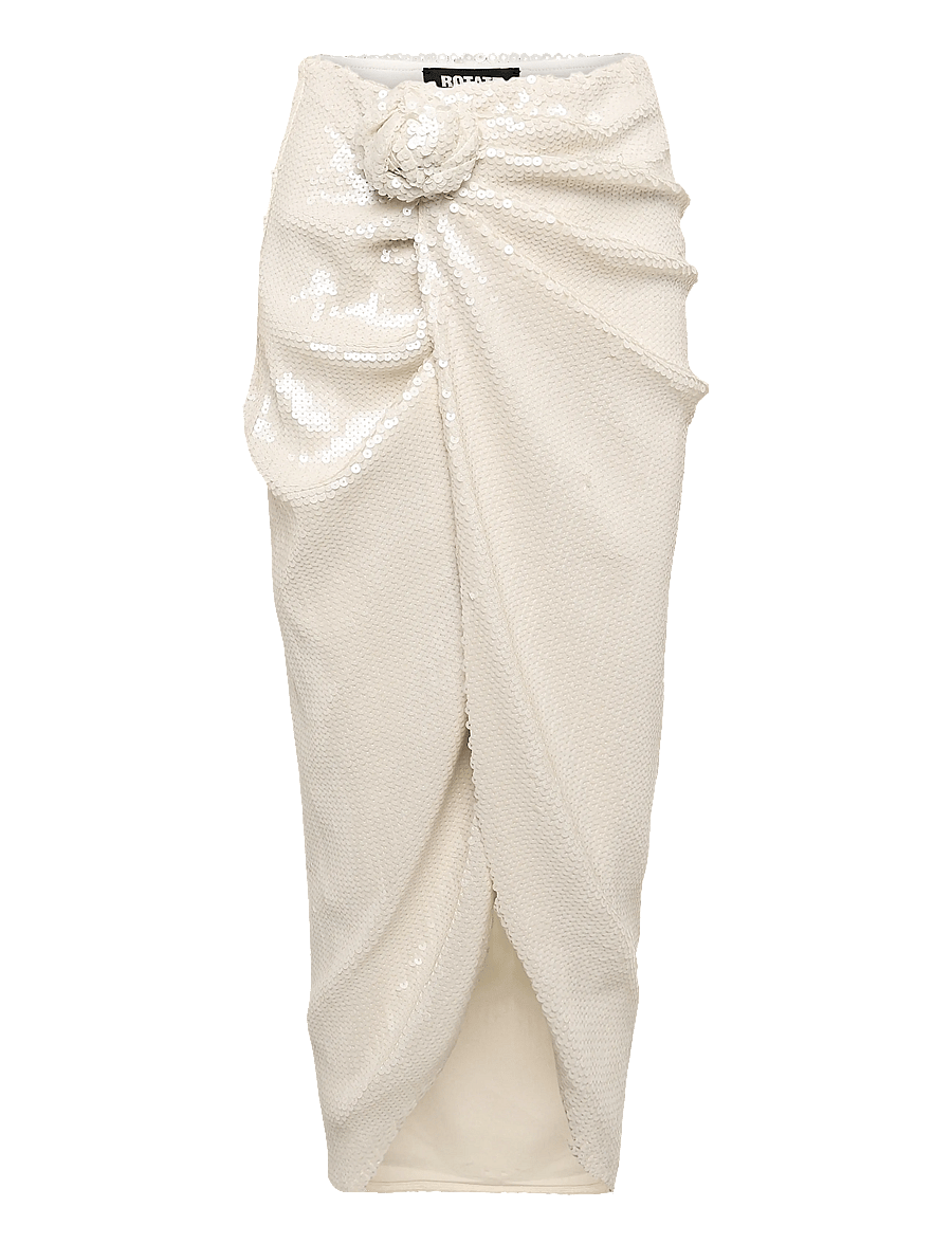 ROTATE - SEQUINS KNOT SKIRT - paillet nederdele - egret - 1